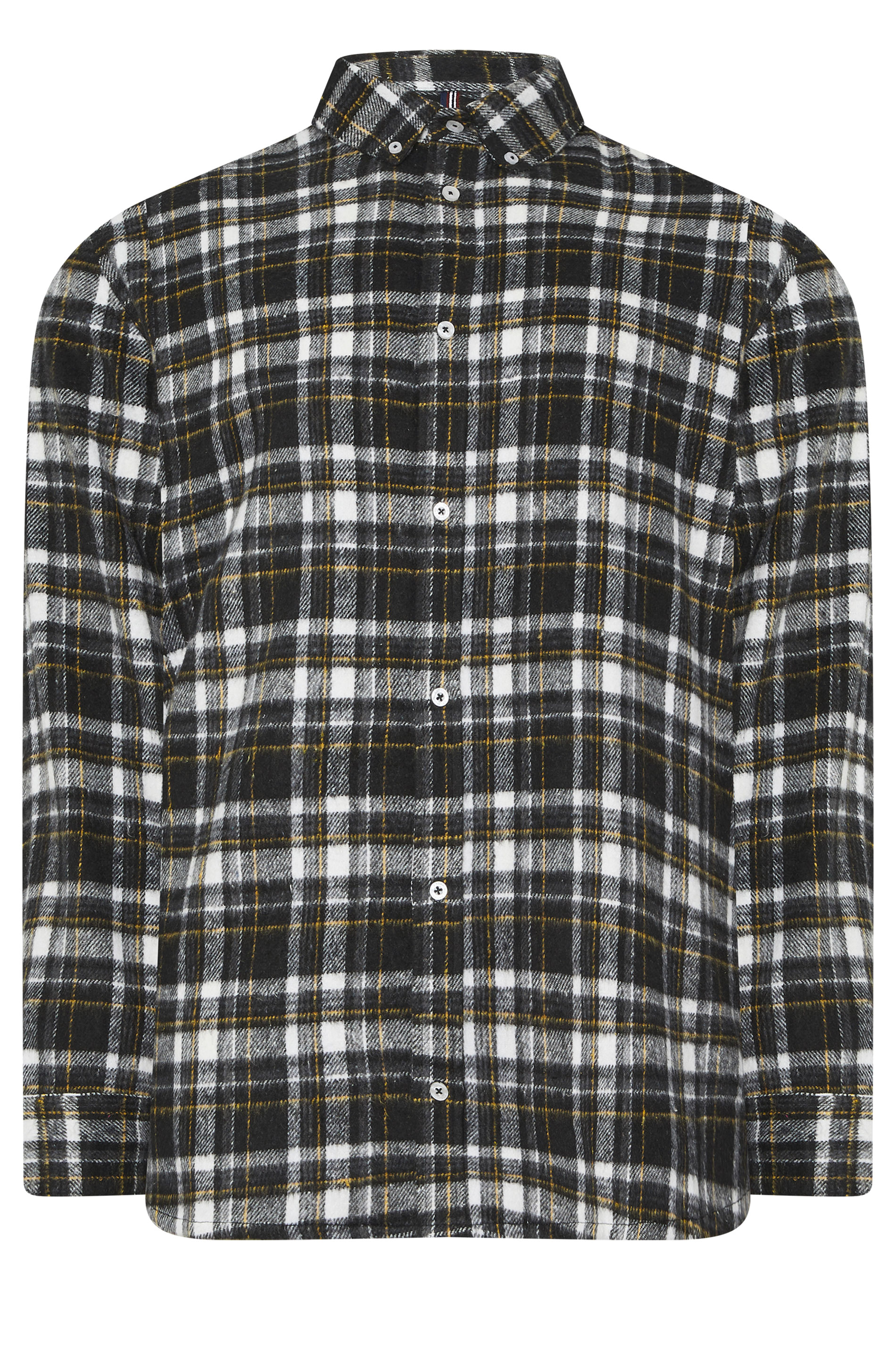 BadRhino Big & Tall Black & Yellow Brushed Checked Shirt | BadRhino 6
