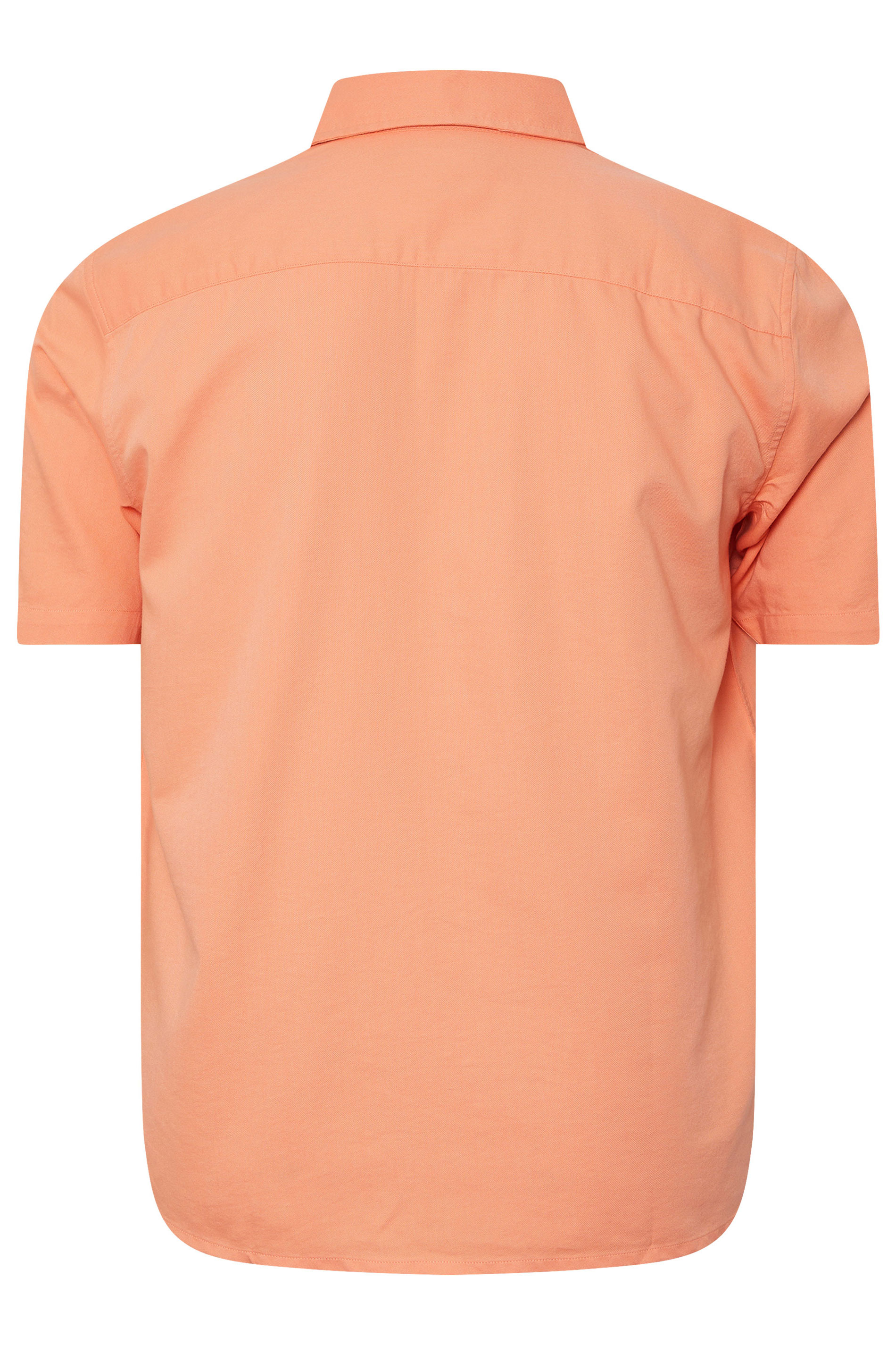 BadRhino Big & Tall Coral Orange Short Sleeve Oxford Shirt | BadRhino 8