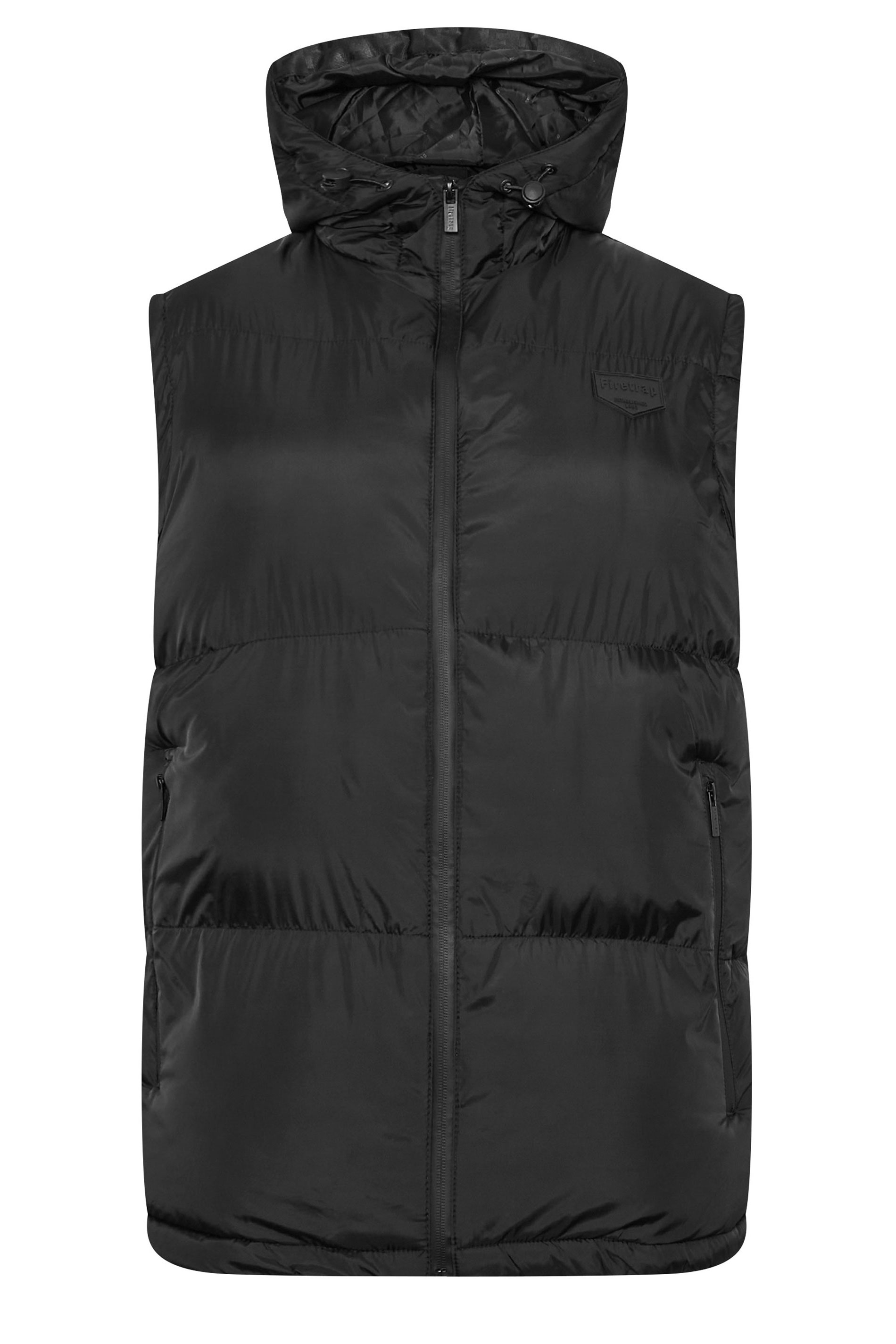 FIRETRAP Big & Tall Black Puffer Gilet | BadRhino 5