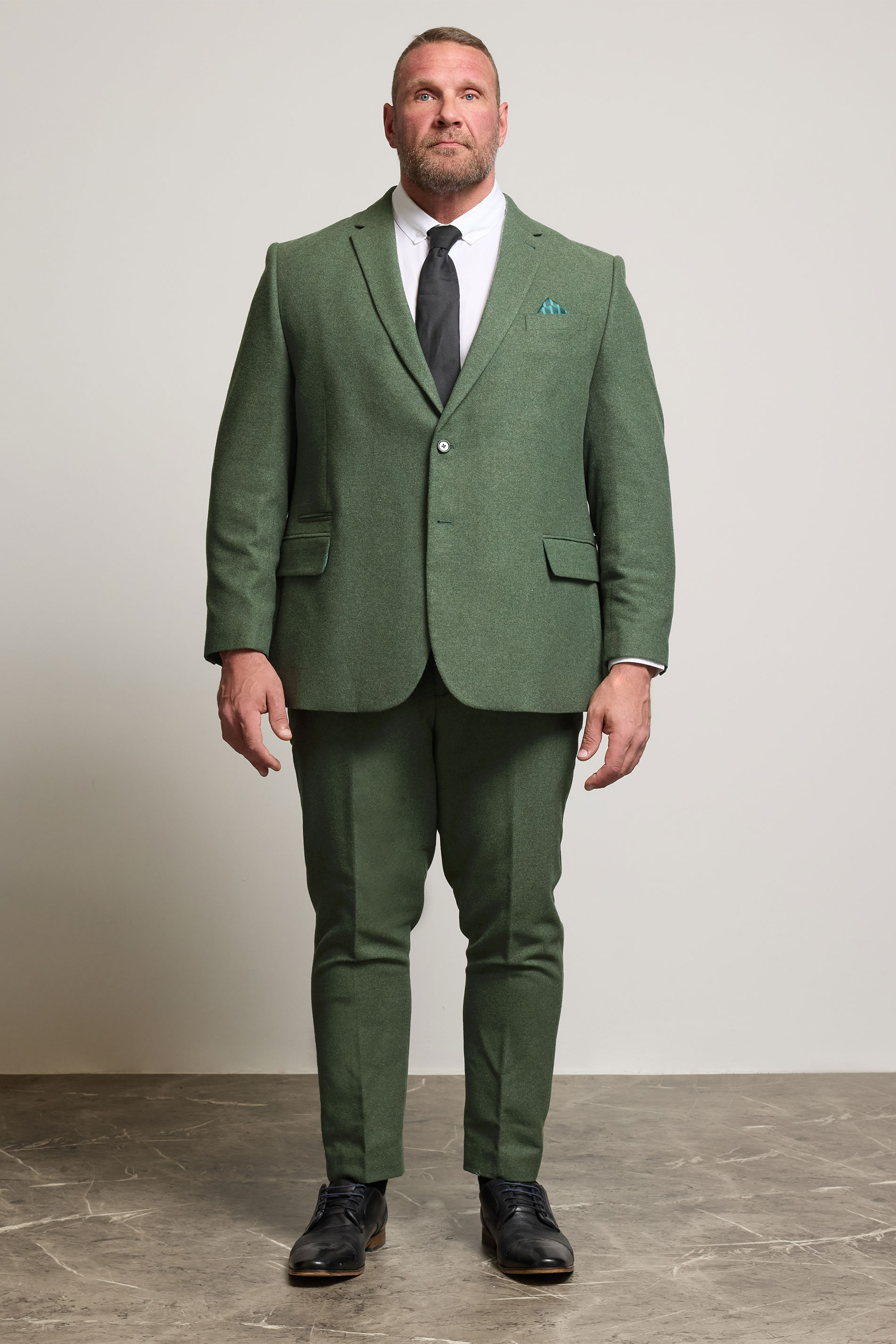 BadRhino Tailoring Big & Tall Green Tweed Suit Trouers | BadRhino 2