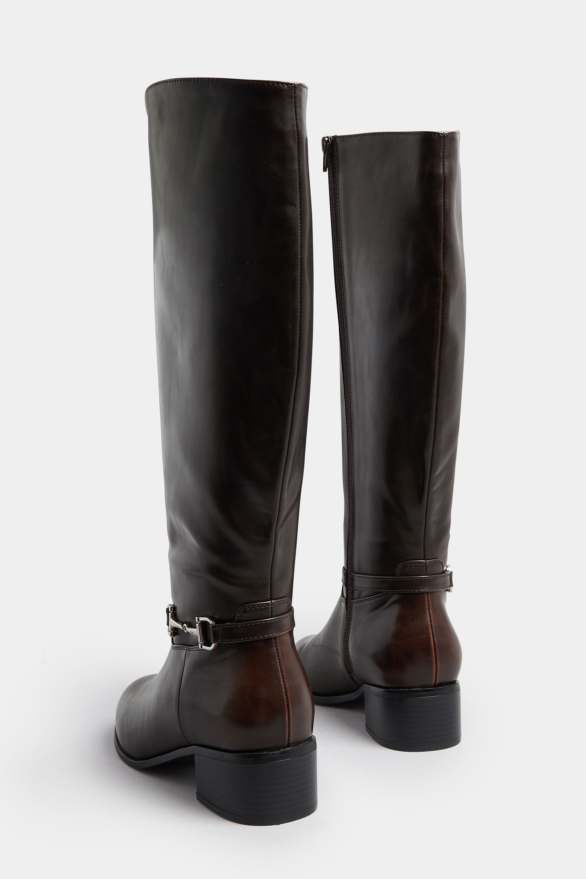 LTS Brown Metal Trim Knee High Riding Boots | Long Tall Sally 5