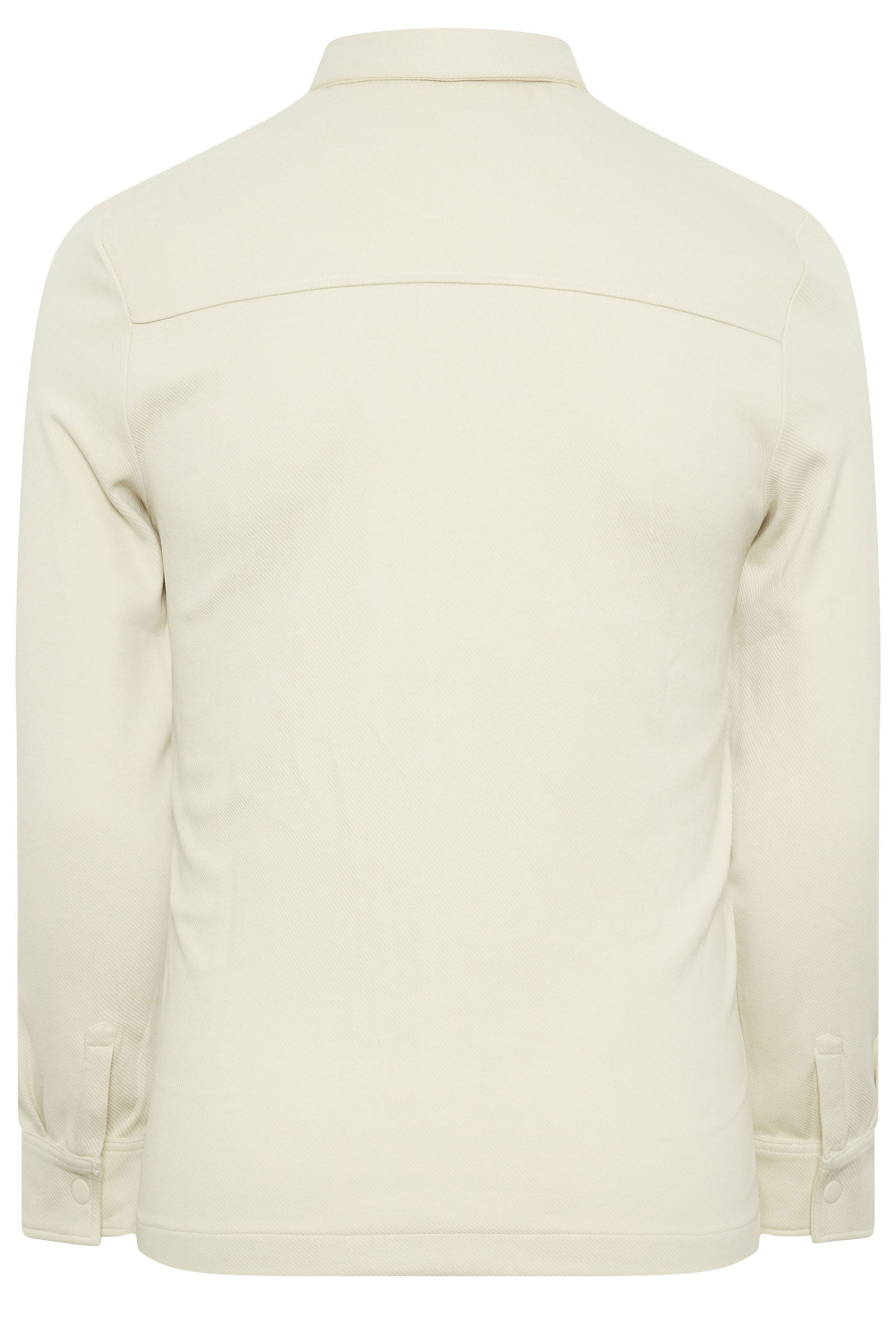 STUDIO A Big & Tall Cream Button Down Shacket | BadRhino 5