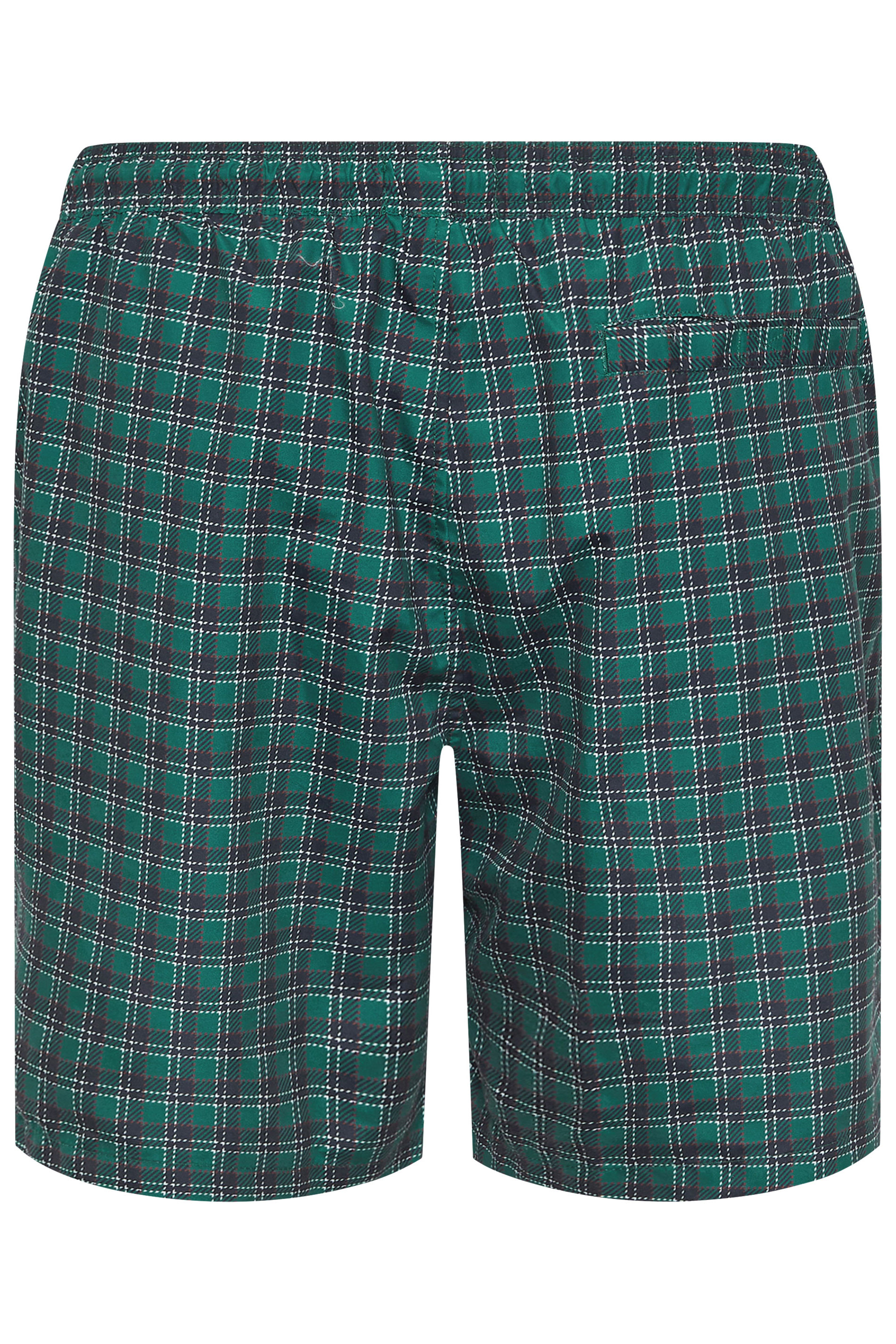 BadRhino Big & Tall Green & Navy Blue  Tartan Swim Shorts | BadRhino 8