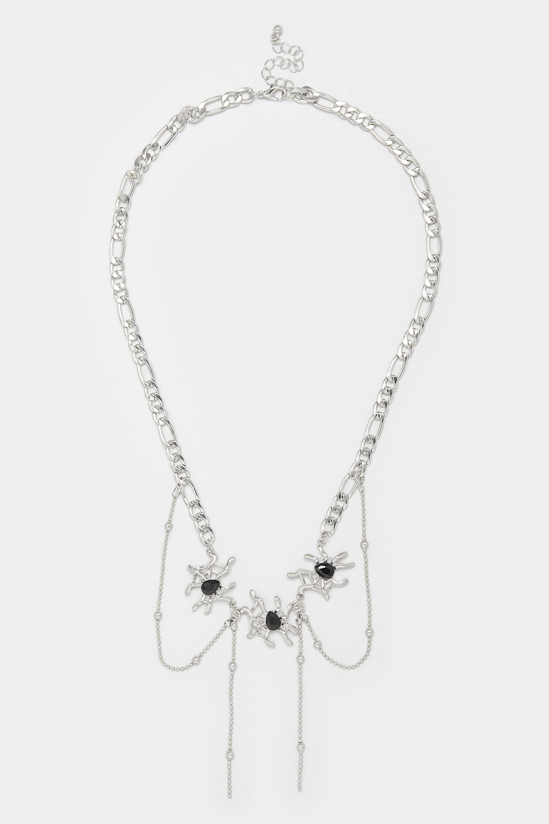 Silver Tone Halloween Novelty Spider Necklace | Yours Clothing 2