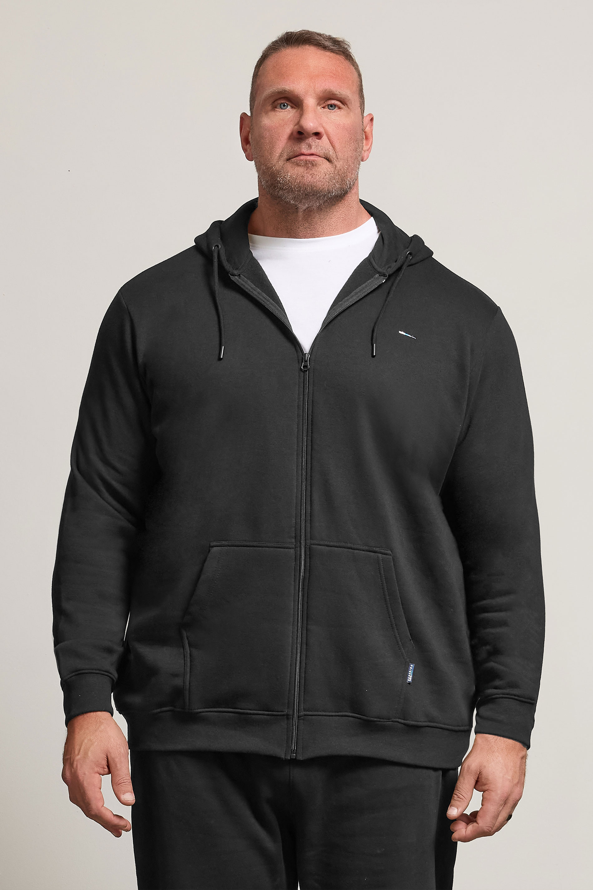 BadRhino Black Essential Zip Through Hoodie | BadRhino 1