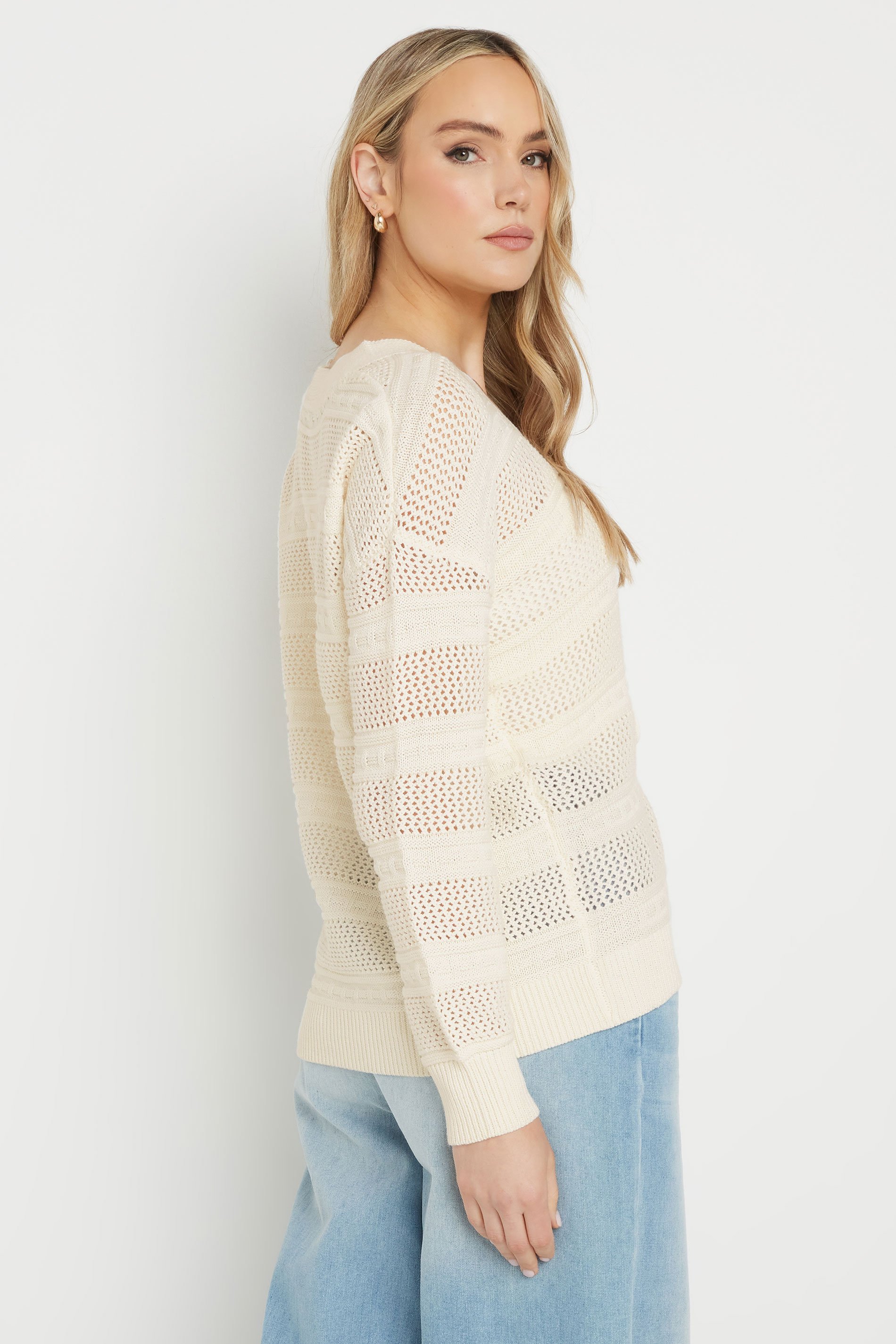 LTS Tall Ivory White Knit Tie Front Cardigan | Long Tall Sally 4