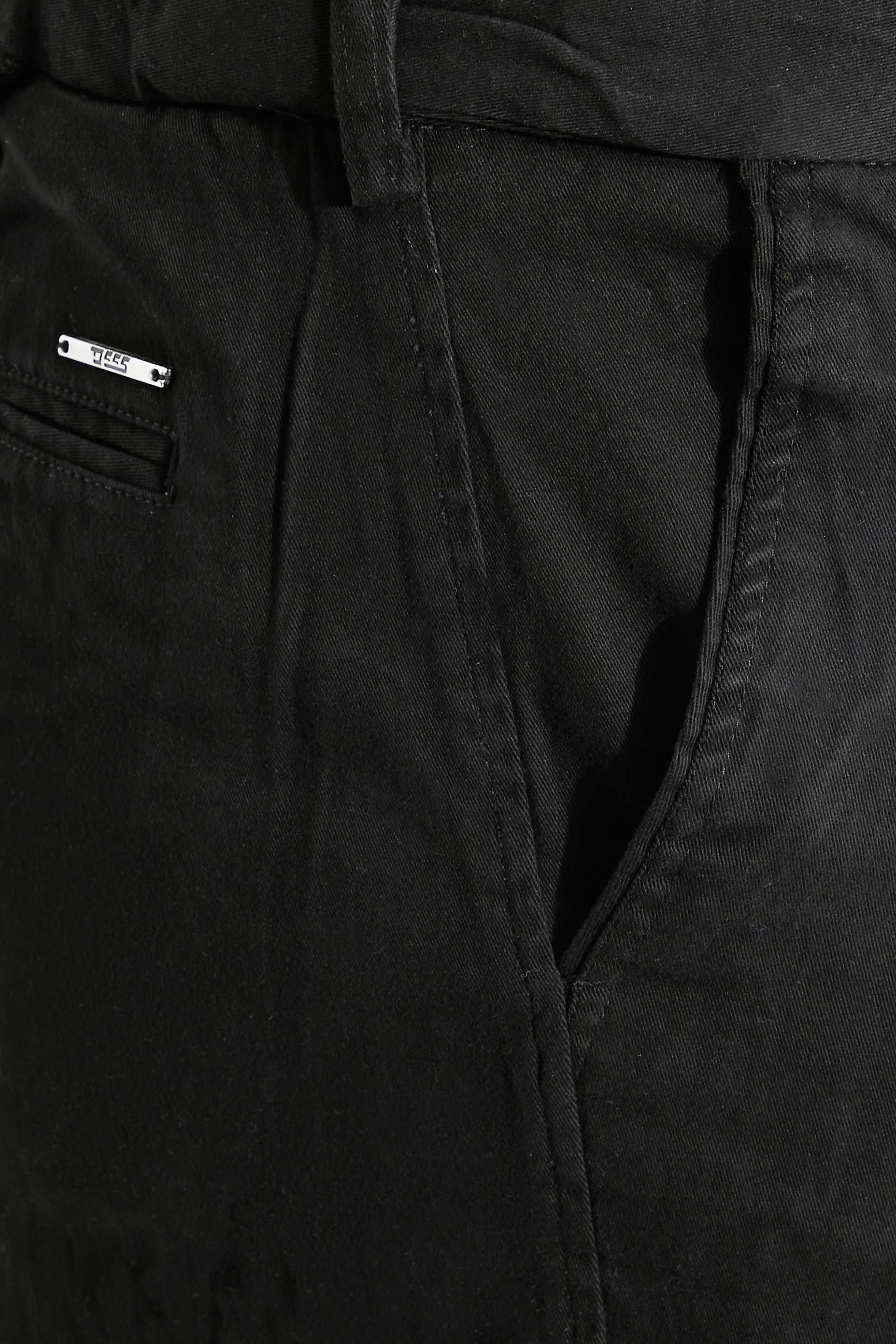 D555 Big & Tall Black Extendable Waist Stretch Chinos | BadRhino 3