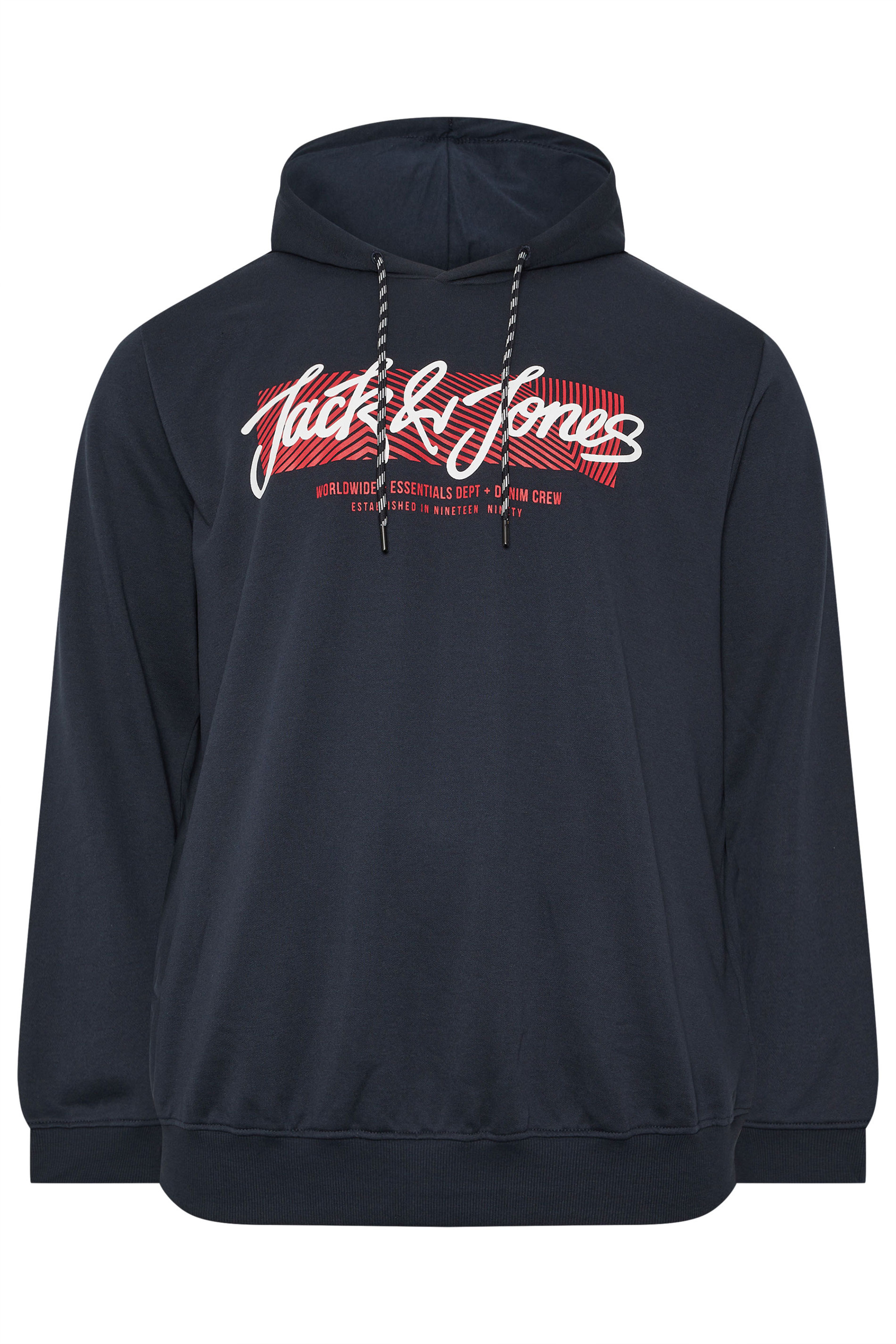 JACK & JONES Big & Tall Navy Blue Hoodie | BadRhino 3