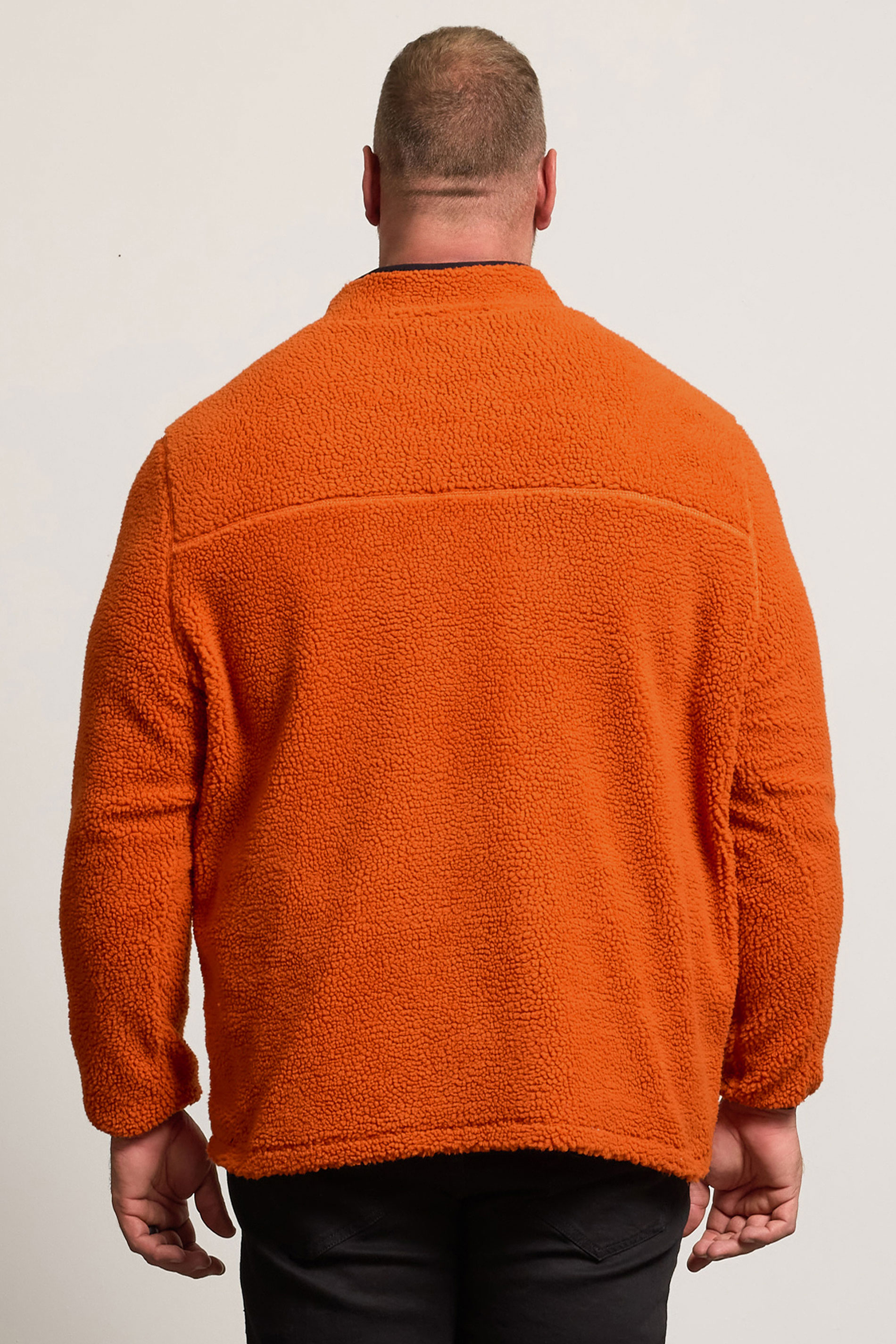 BadRhino Big & Tall Orange Sherpa Quarter Zip Fleece | BadRhino 3