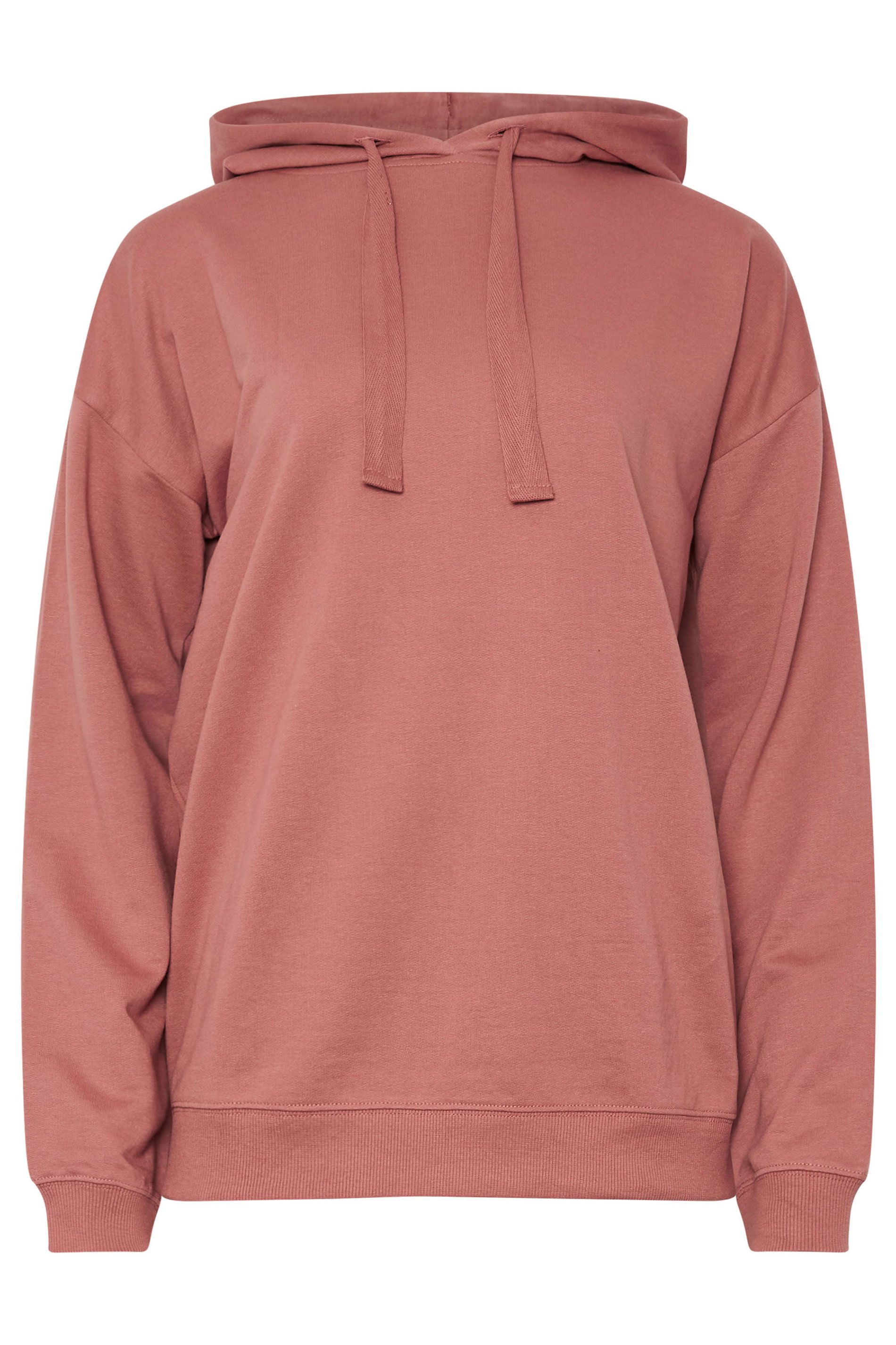 LTS Tall Coral Pink Jersey Drawcord Hoodie | Long Tall Sally 8