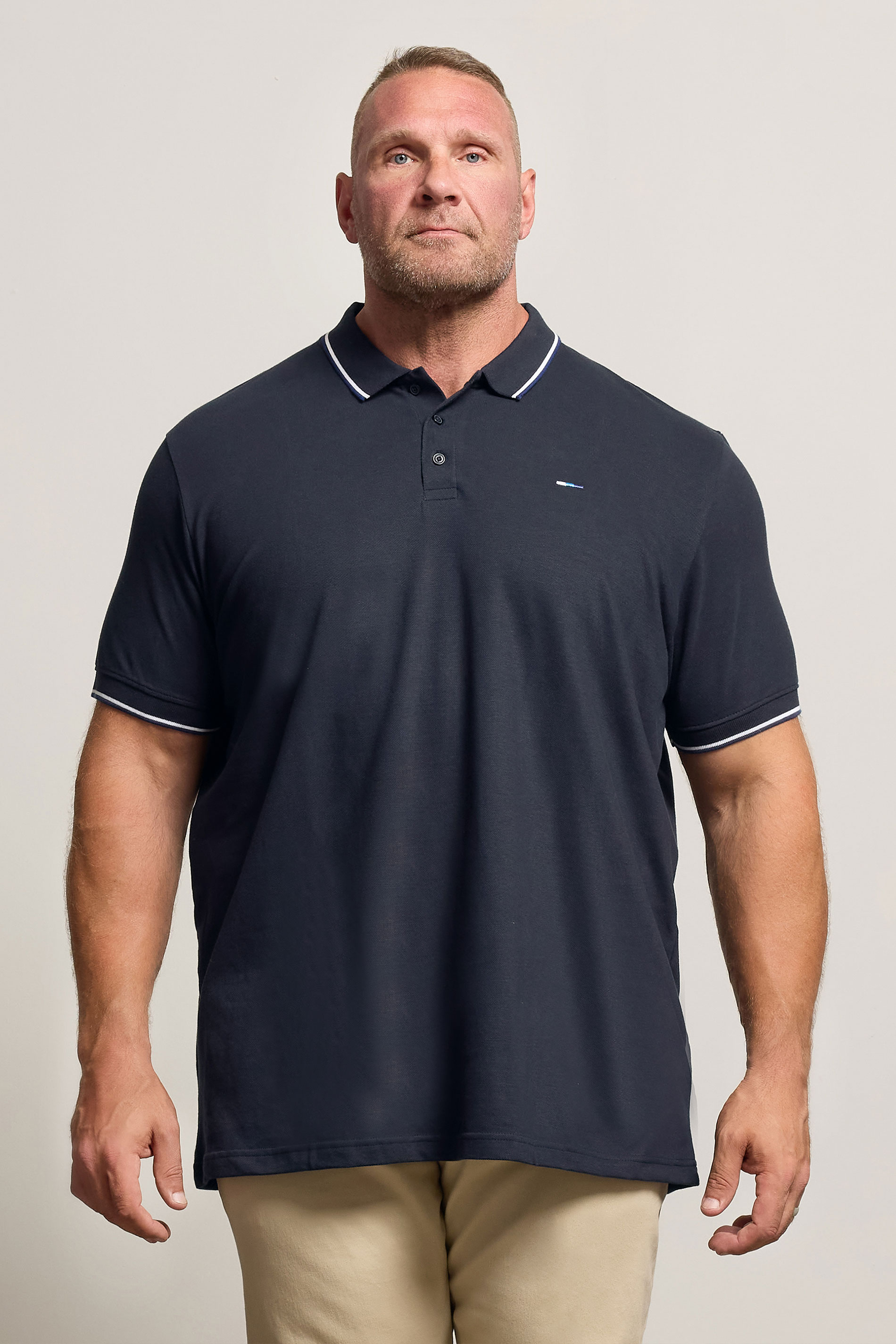 BadRhino Big & Tall 2 PACK Black and Navy Blue Tipped Polo | BadRhino 2