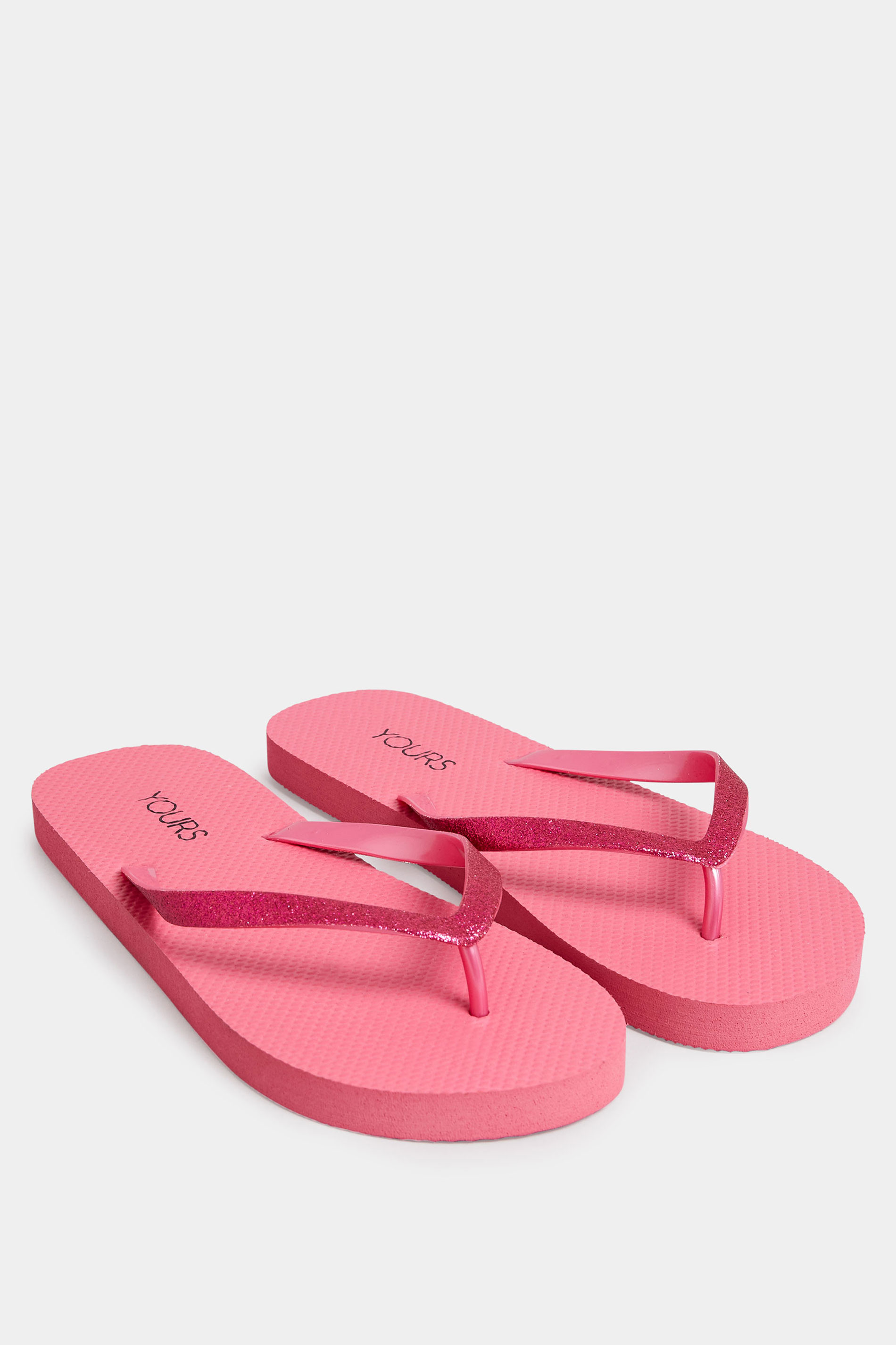 Pink Flip Flops In Extra Wide EEE Fit | Yours Clothing 2