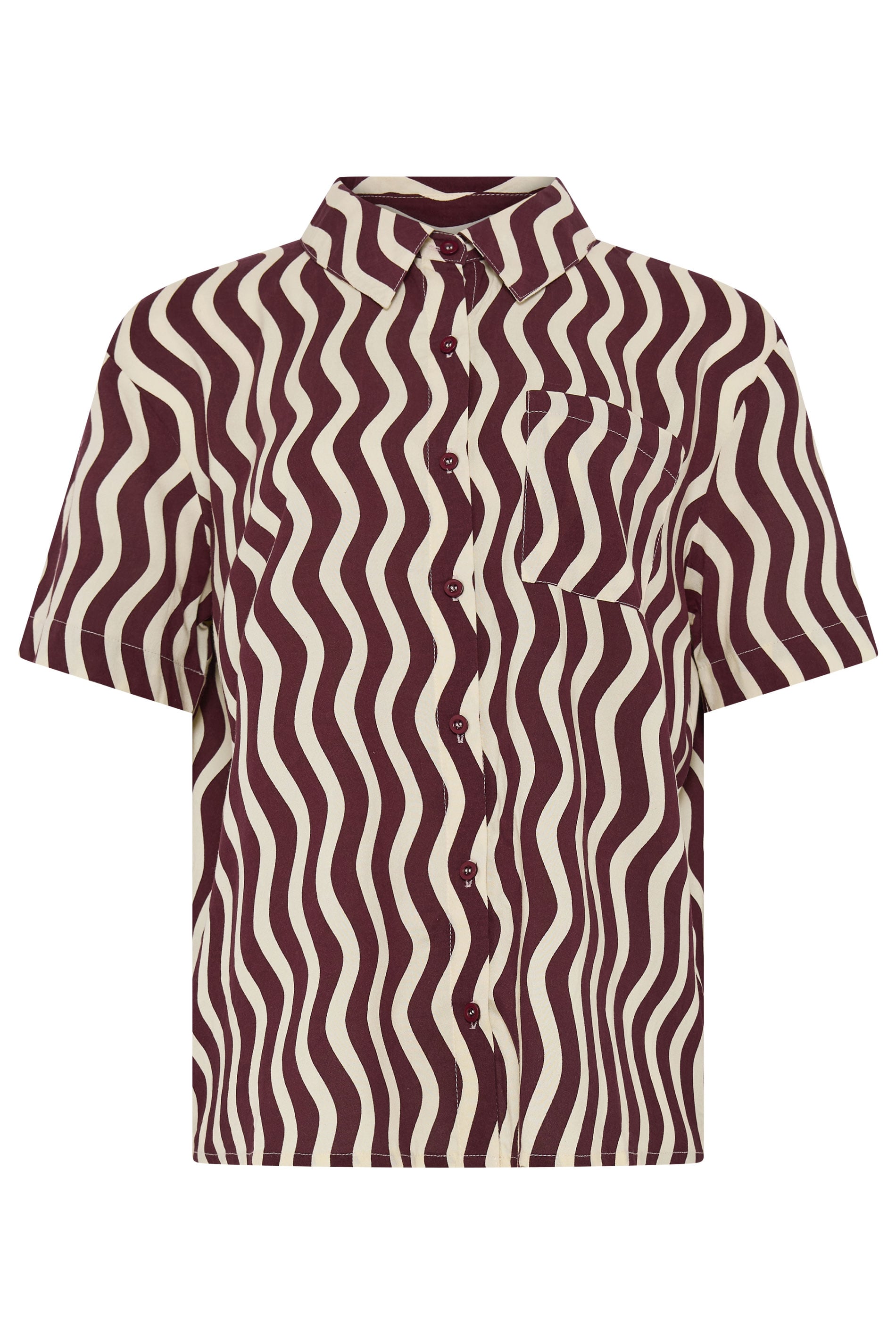 LTS Tall Women's Burgundy Red Wavy Print Shirt | Long Tall Sally 6