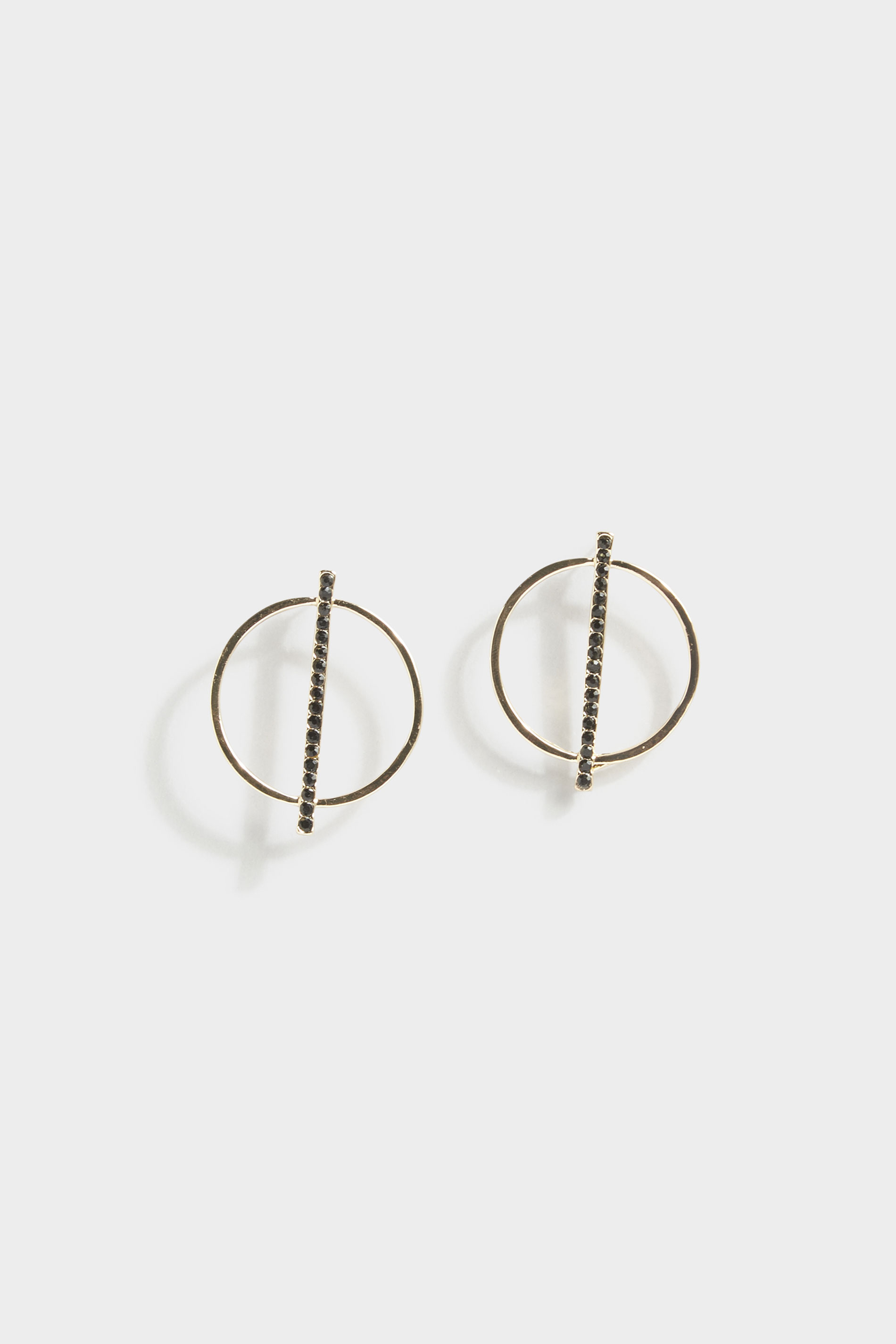 Gold Tone Circle Diamante Earrings | Yours Clothing 2