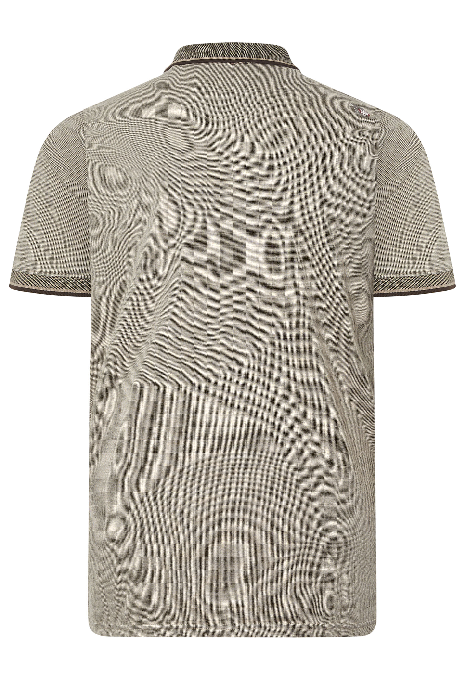 D555 Big & Tall Stone Brown Jacquard Polo Shirt | BadRhino 4