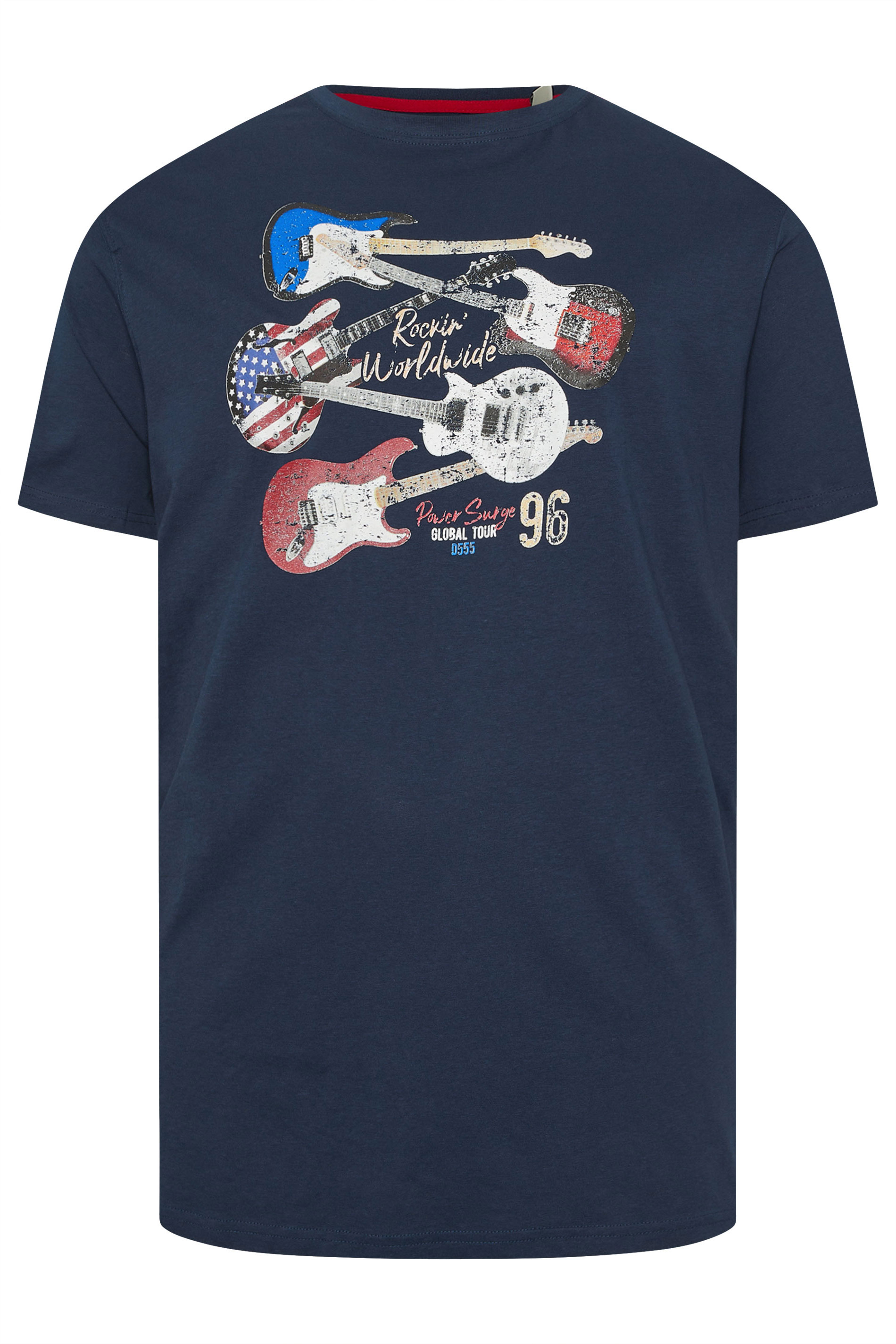 D555 Big & Tall Black 'All Fired Up' Graphic Print T-Shirt | BadRhino 2