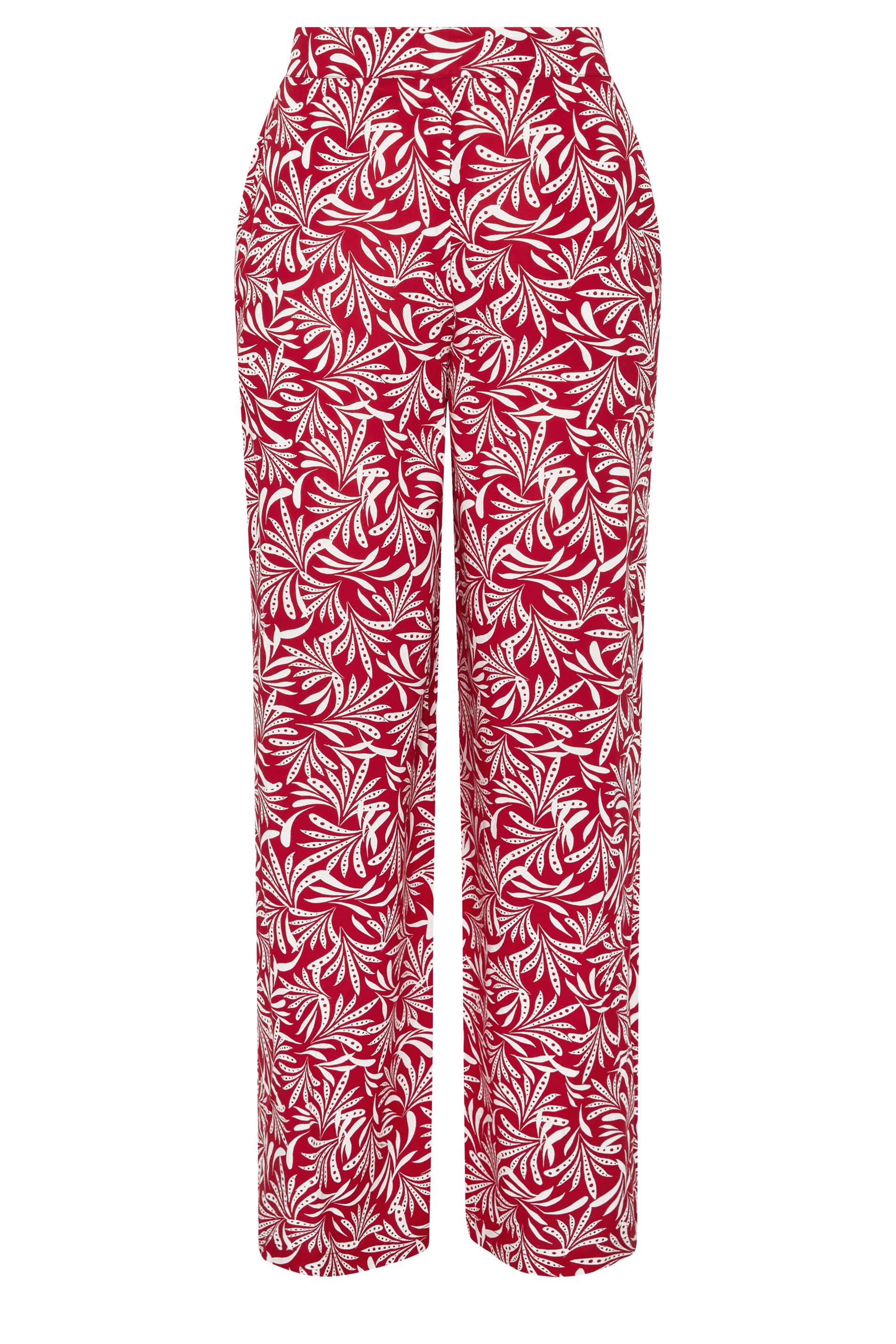 LTS Tall Women's Red Leaf Print Wide Leg Trousers | Long Tall Sally 5