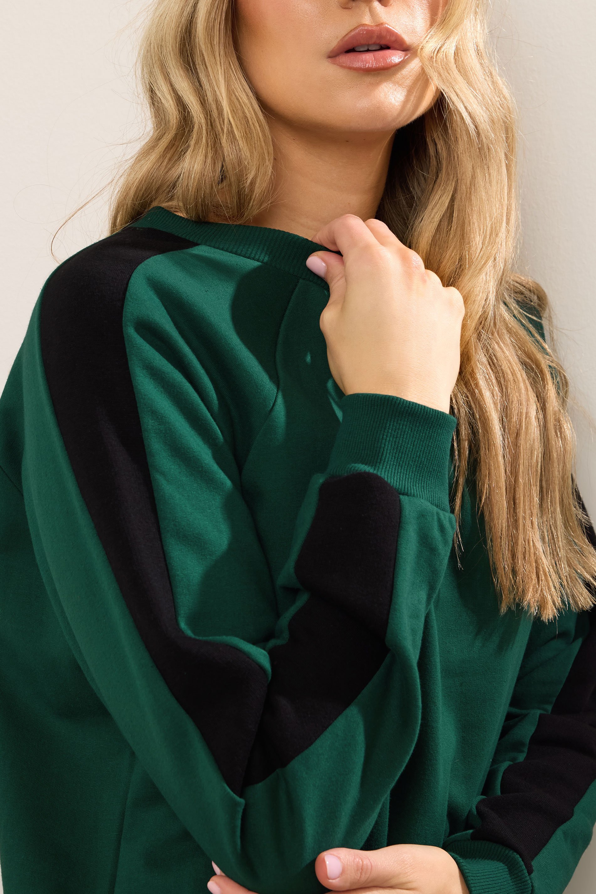 LTS Tall Green Colour Block Sweatshirt | Long Tall Sally 5