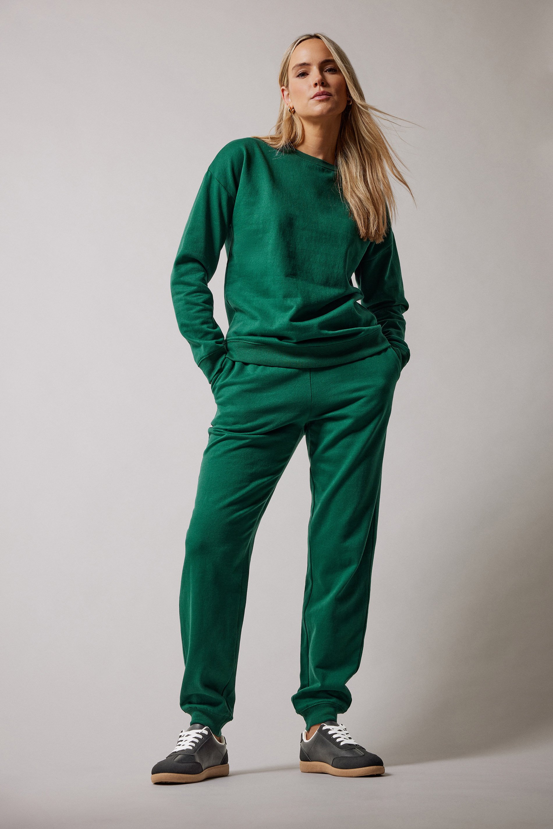 LTS Tall Women's Dark Green Cuffed Drawstring Joggers | Long Tall Sally 1
