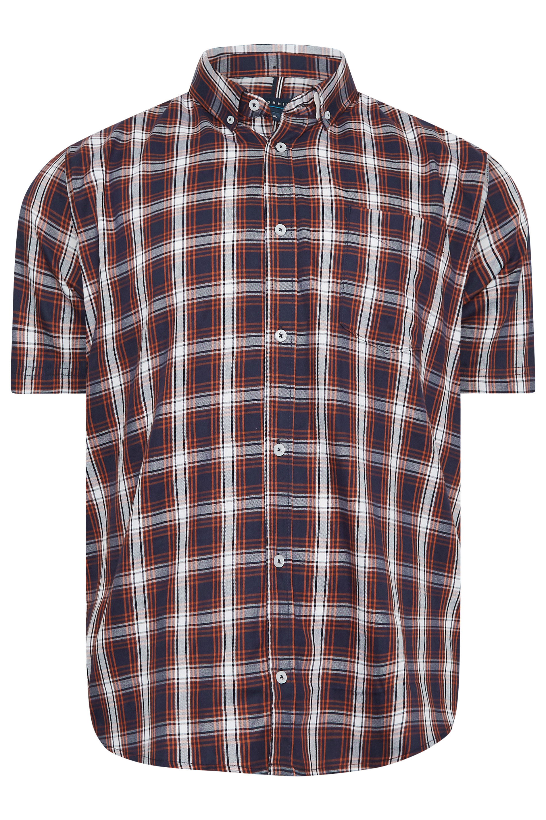 BadRhino Big & Tall Red Short Sleeve Check Shirt | BadRhino 3