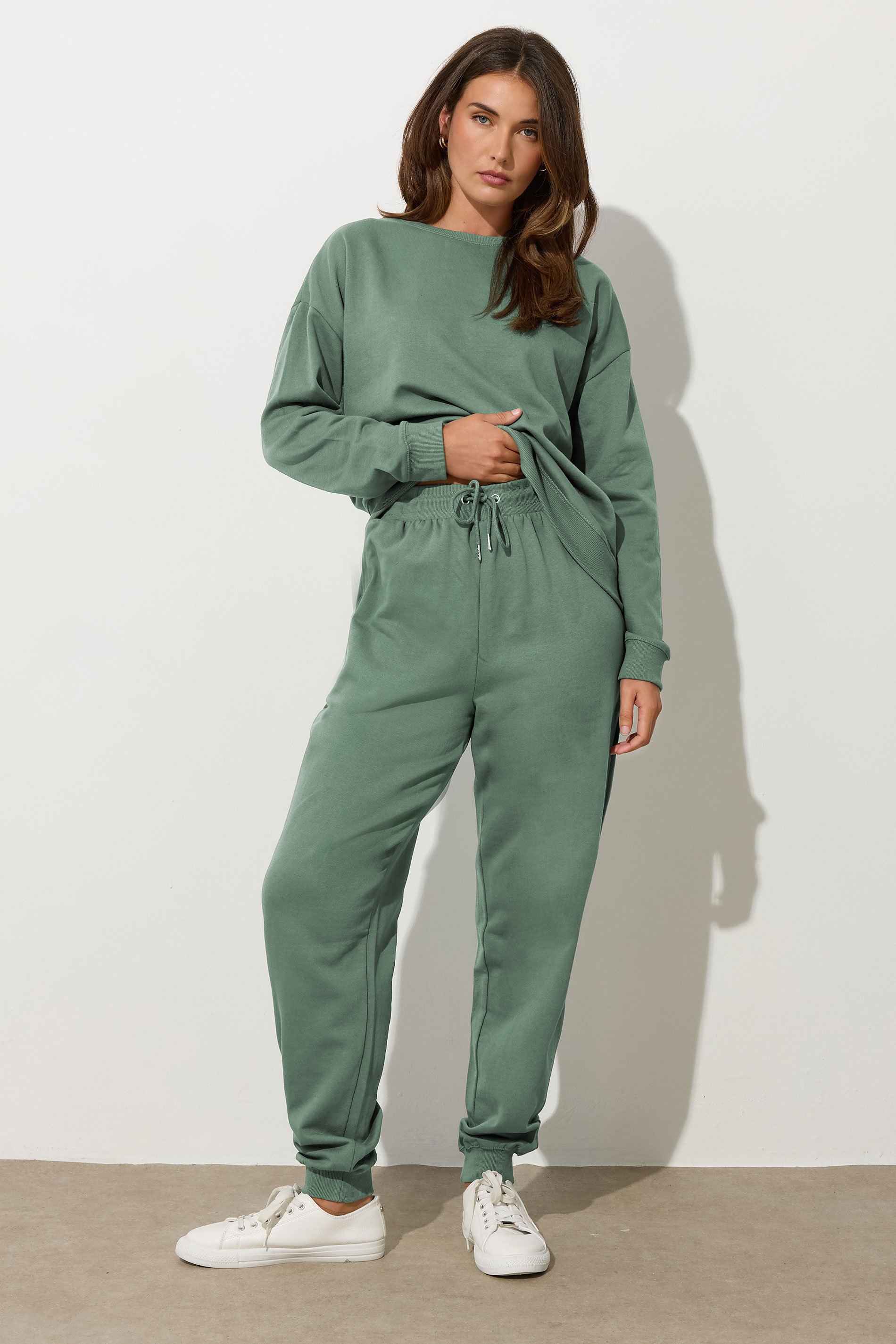 LTS Tall Women's Khaki Green Cuffed Jogger | Long Tall Sally  1