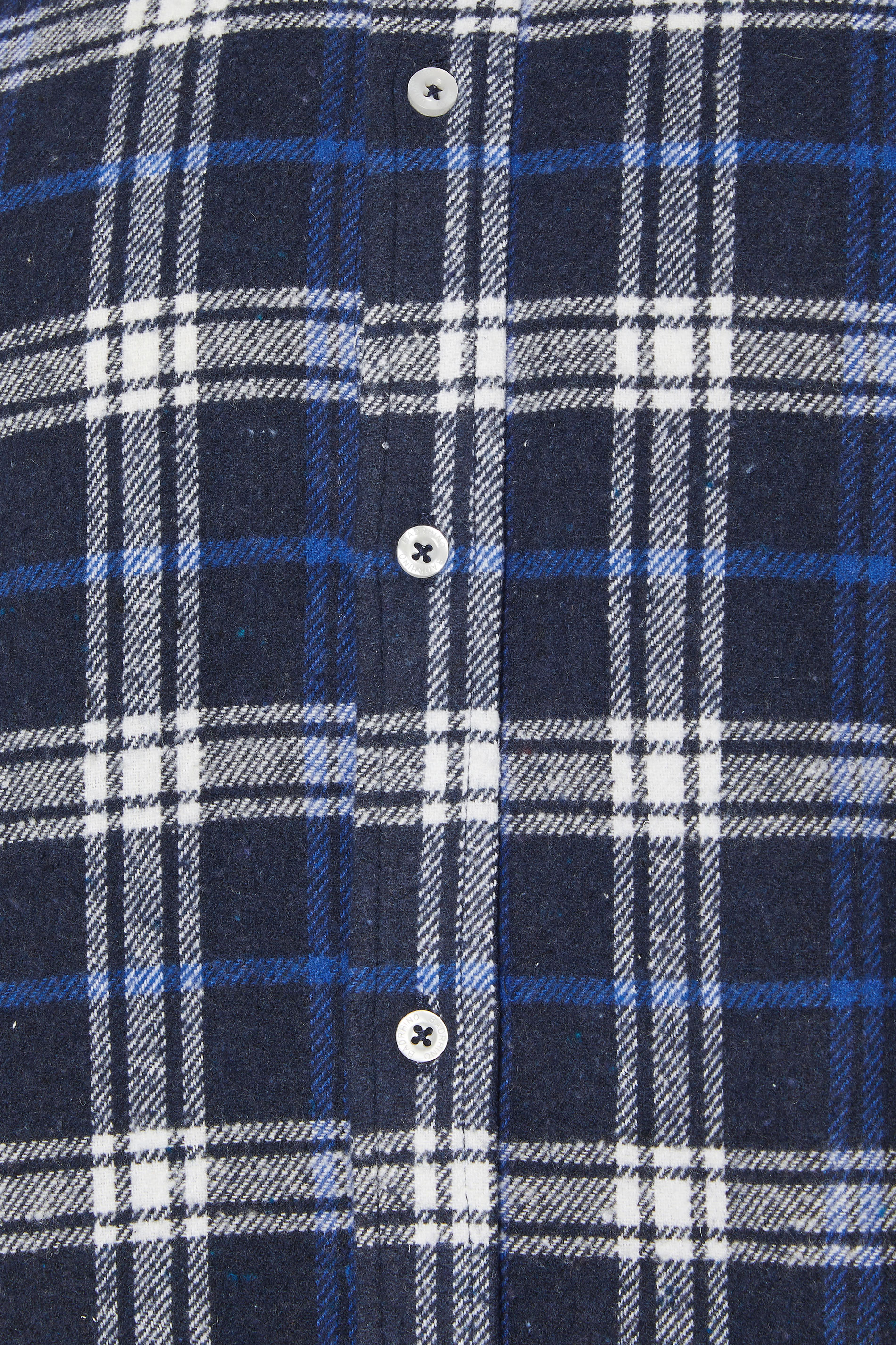 BadRhino Big & Tall White & Navy Blue Brushed Checked Shirt | BadRhino 5