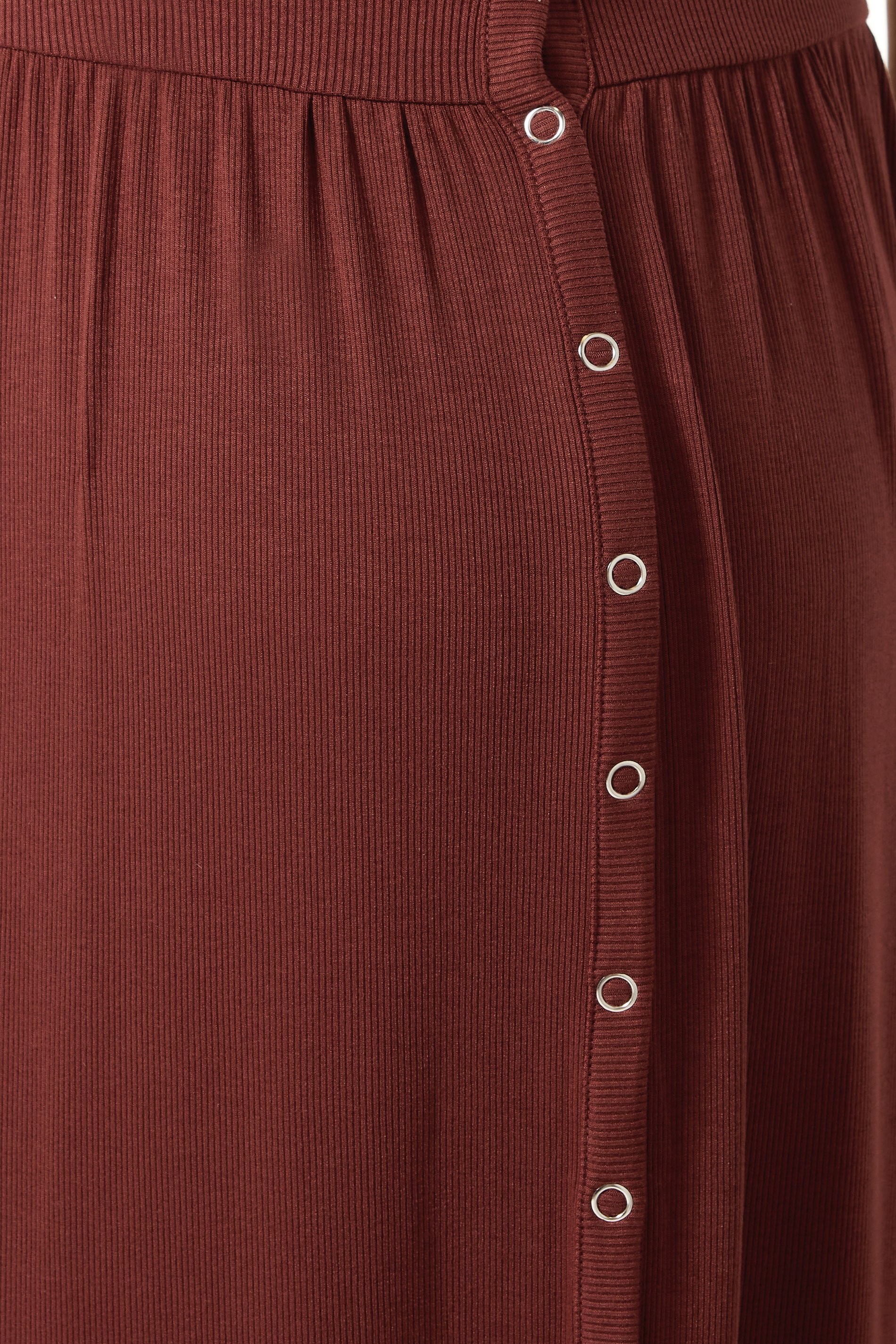 LTS Tall Maternity Rust Brown Ribbed Button Maxi Dress | Long Tall Sally 6