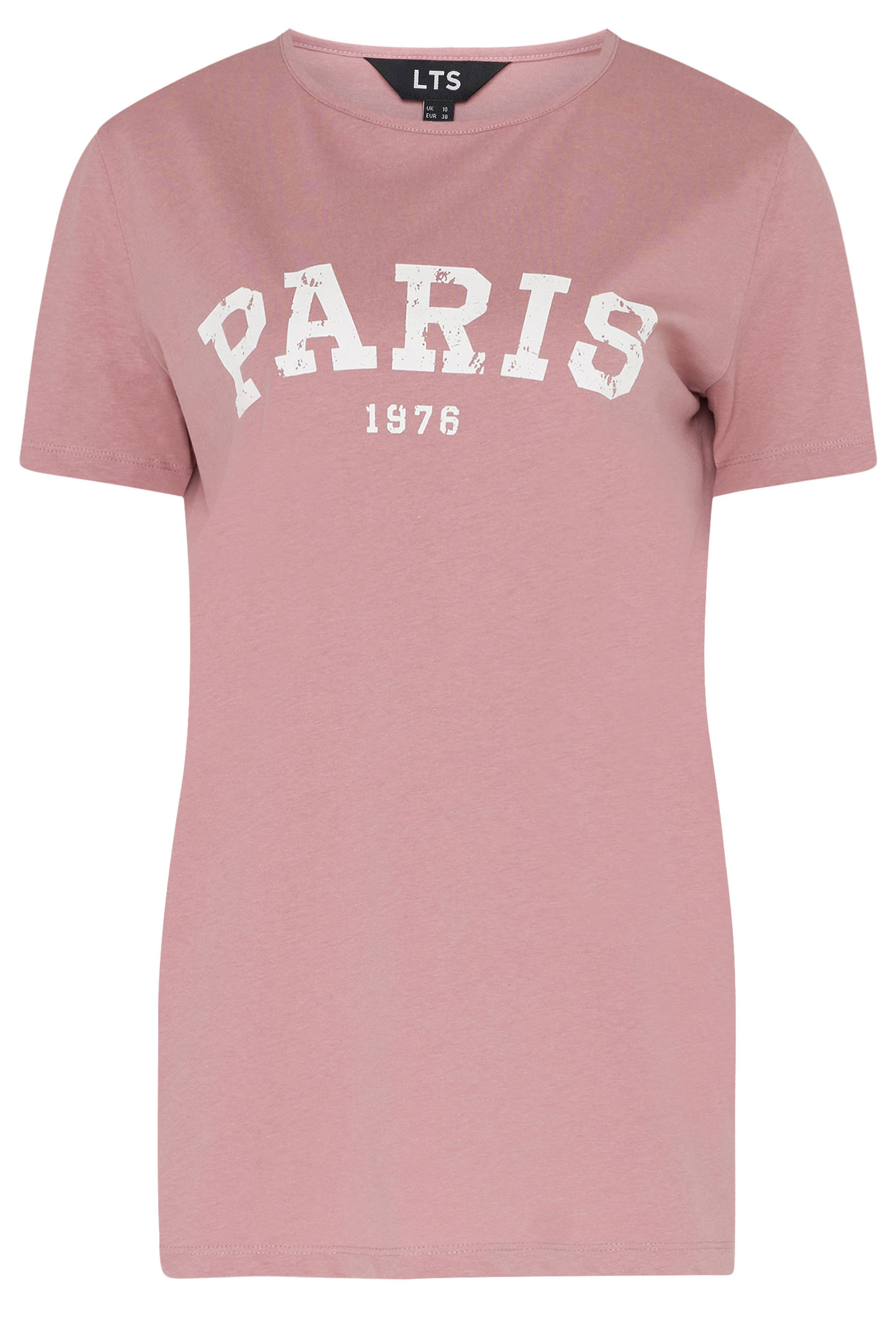 LTS Tall Pink 'Paris' Print Graphic T-shirt | Long Tall Sally 4