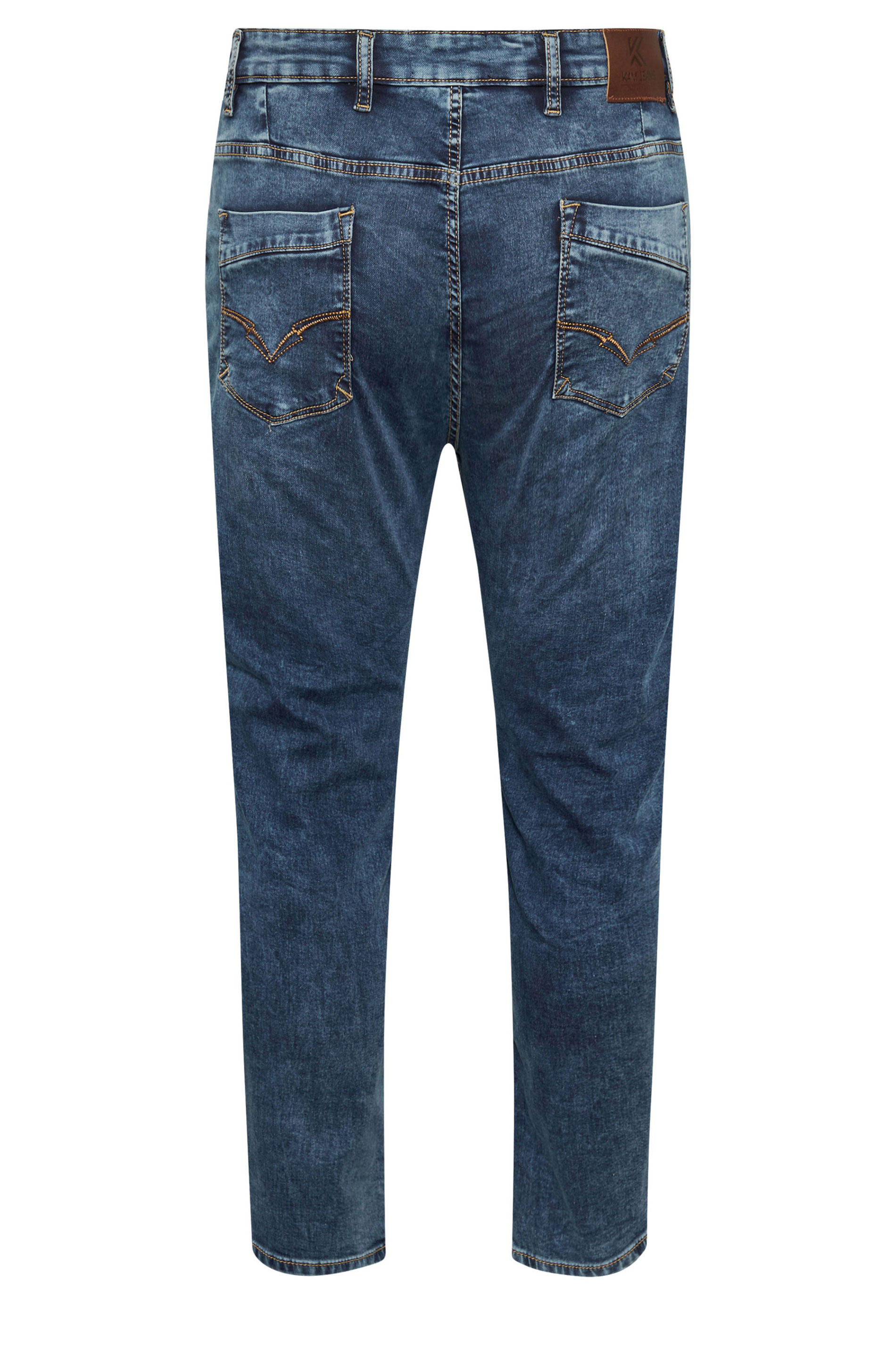 KAM Big & Tall Blue Light Wash Soft Stretch Denim Jeans | BadRhino 5