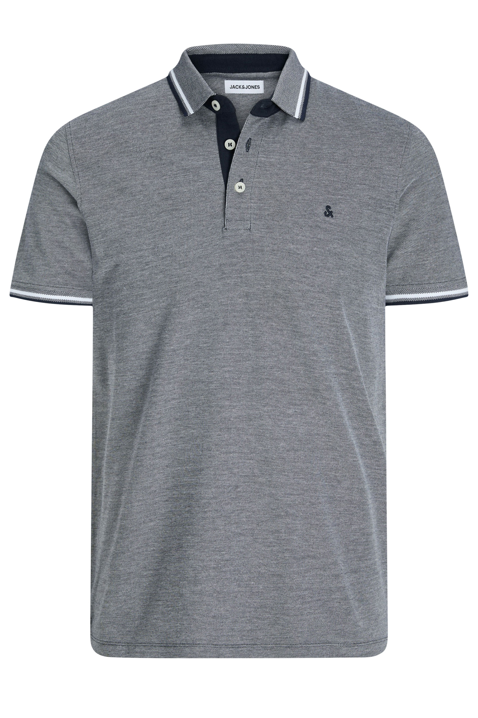 JACK & JONES Big & Tall Blue 'Paulos' Pique Polo Shirt | BadRhino 2