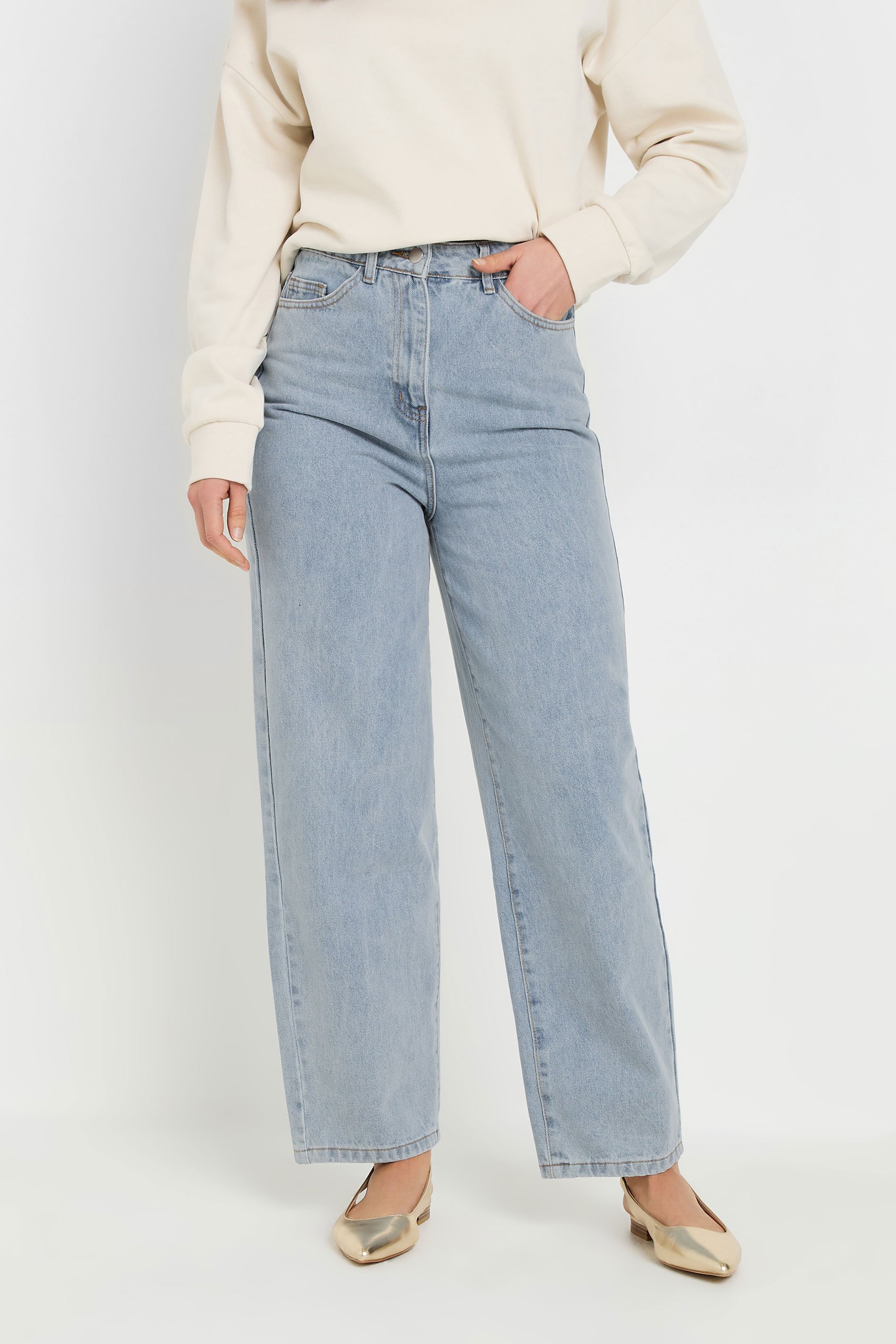 LTS Tall Light Blue Wash Barrel Leg Jeans | Long Tall Sally 3