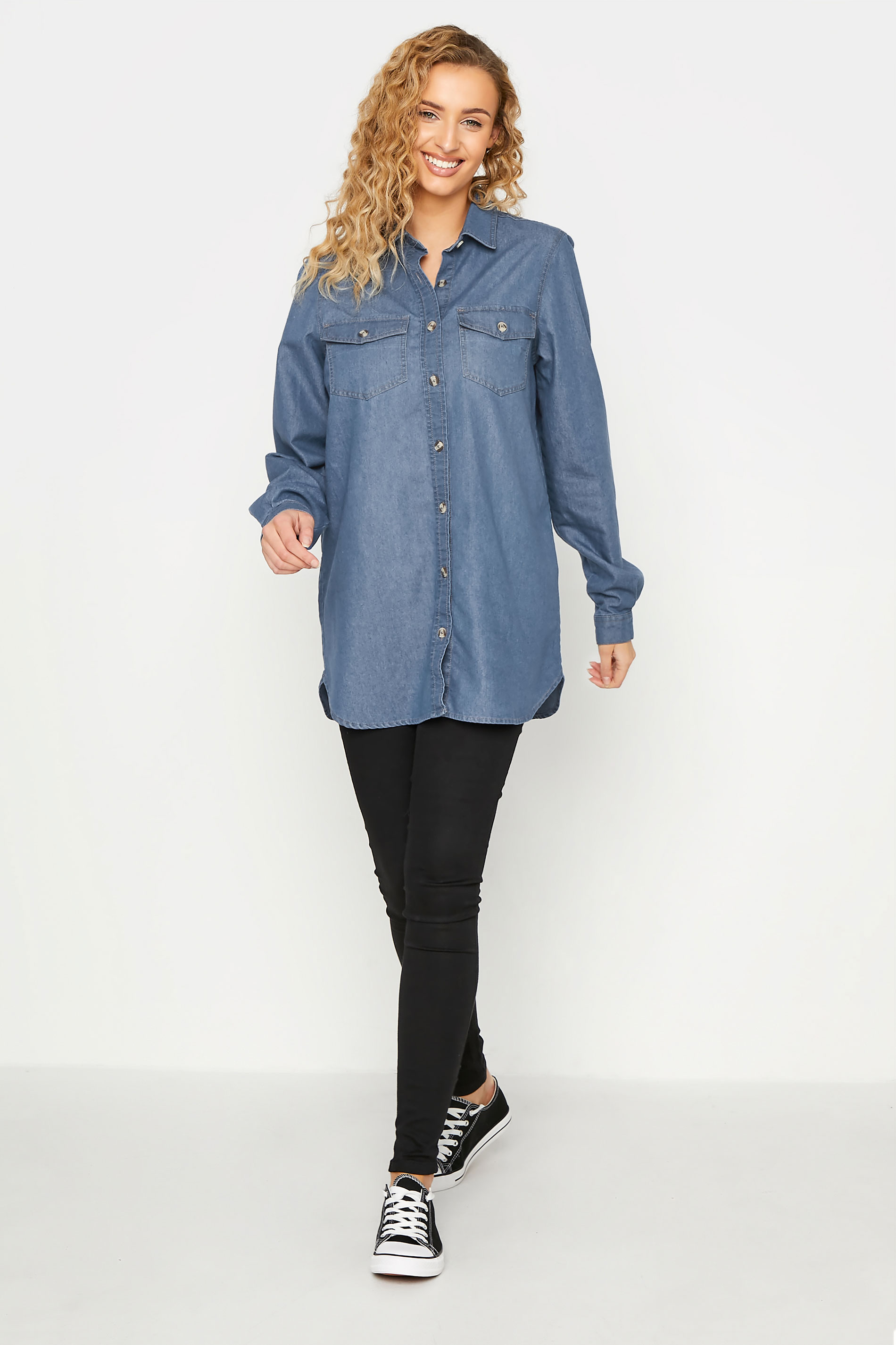 LTS Tall Women's Blue Western Denim Shirt | Long Tall Sally 2