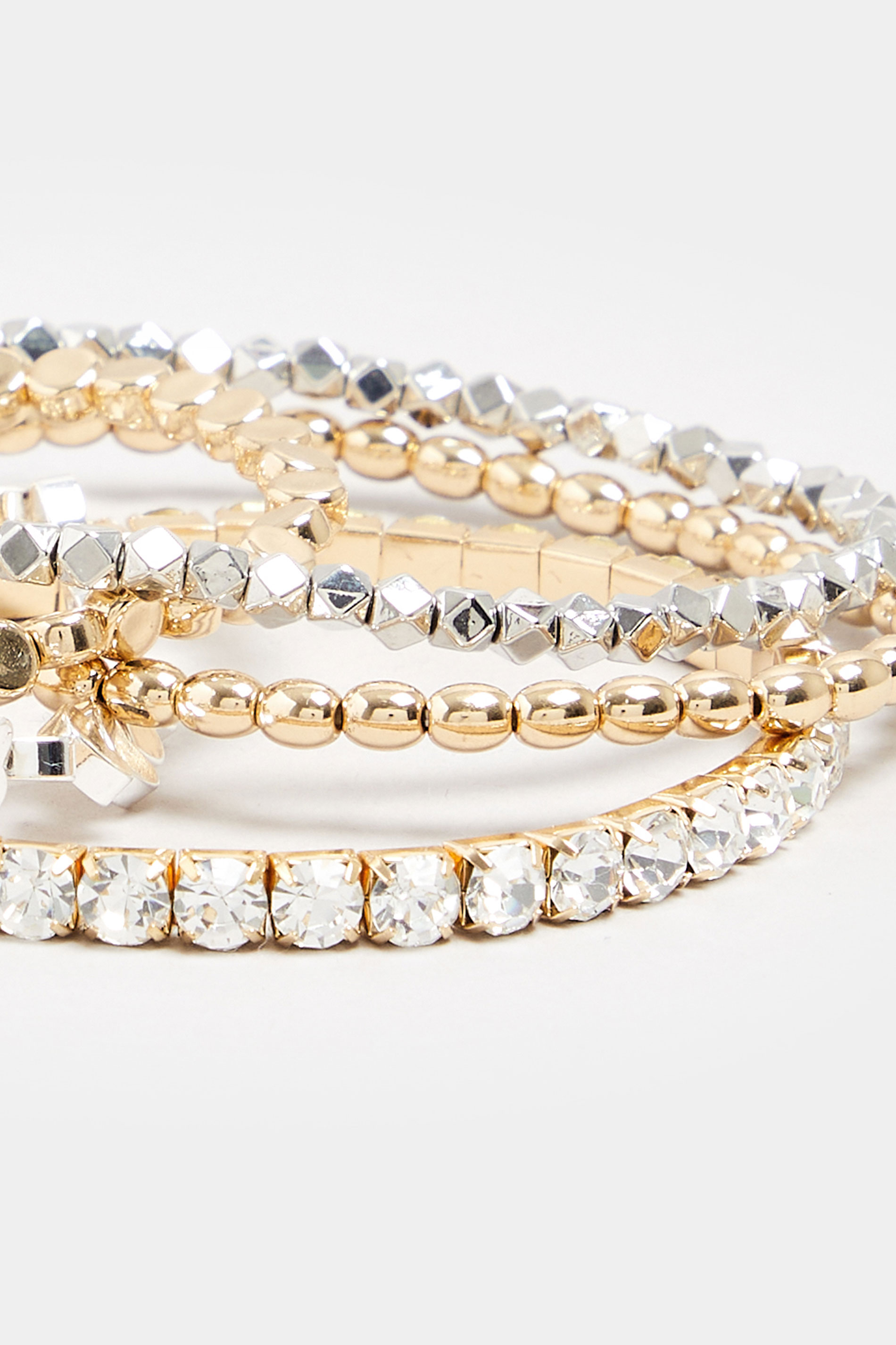 5 PACK Silver & Gold Tone Bracelet Set | Yours Clothing 3