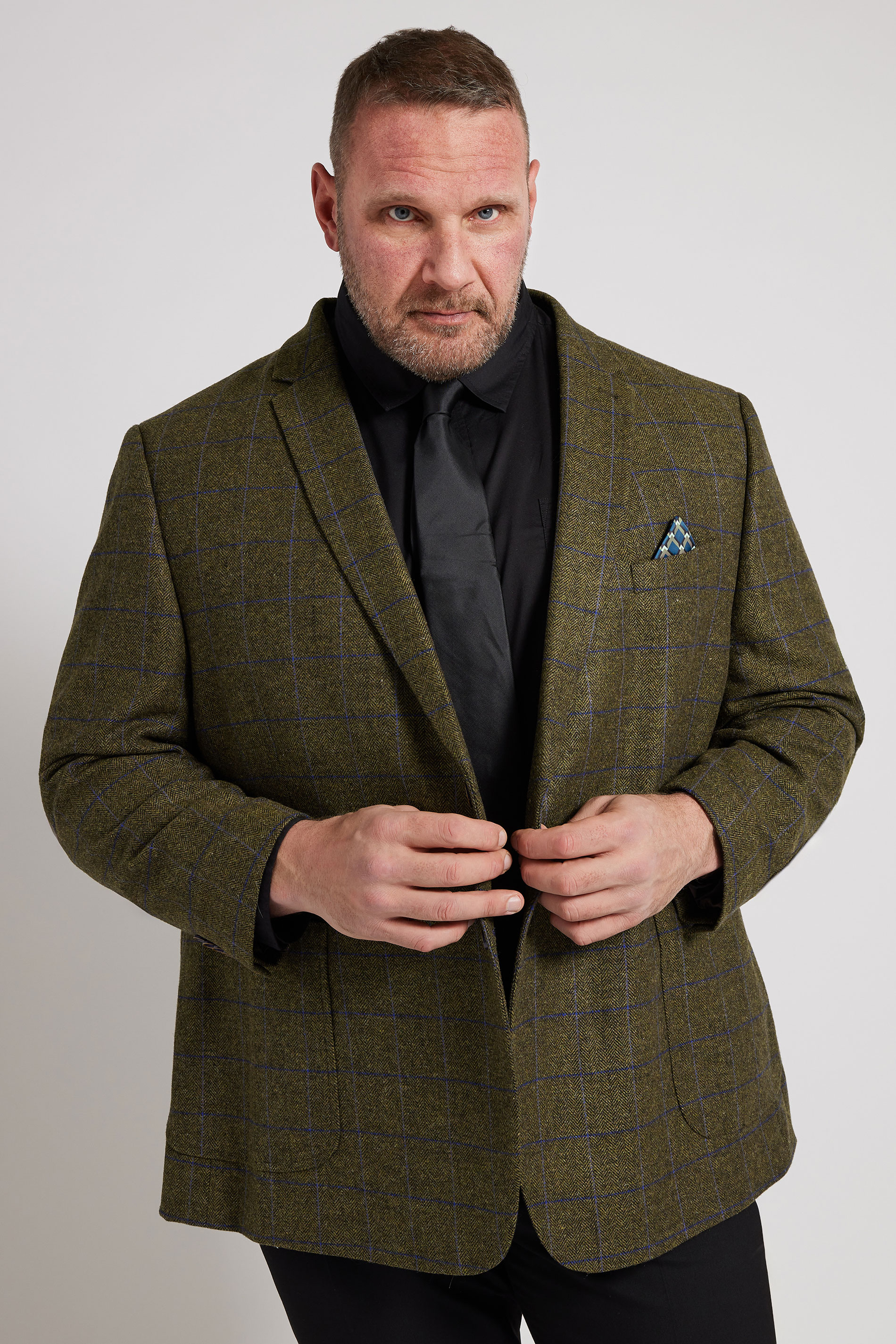 BadRhino Tailoring Big & Tall Brown Tweed Checked Suit Jacket | BadRhino 4