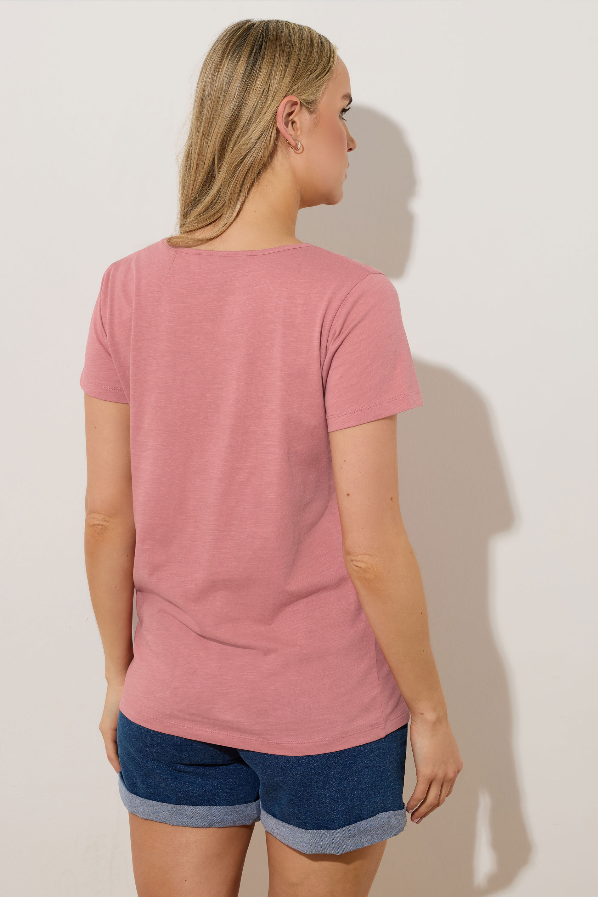 LTS Tall 2 Pack Pink & Grey V-Neck T-Shirts | Long Tall Sally  5