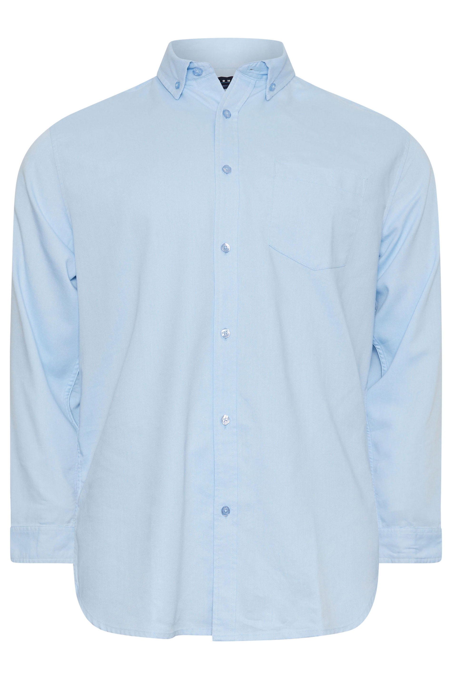 BadRhino Big & Tall Light Blue Long Sleeve Oxford Shirt | BadRhino 3