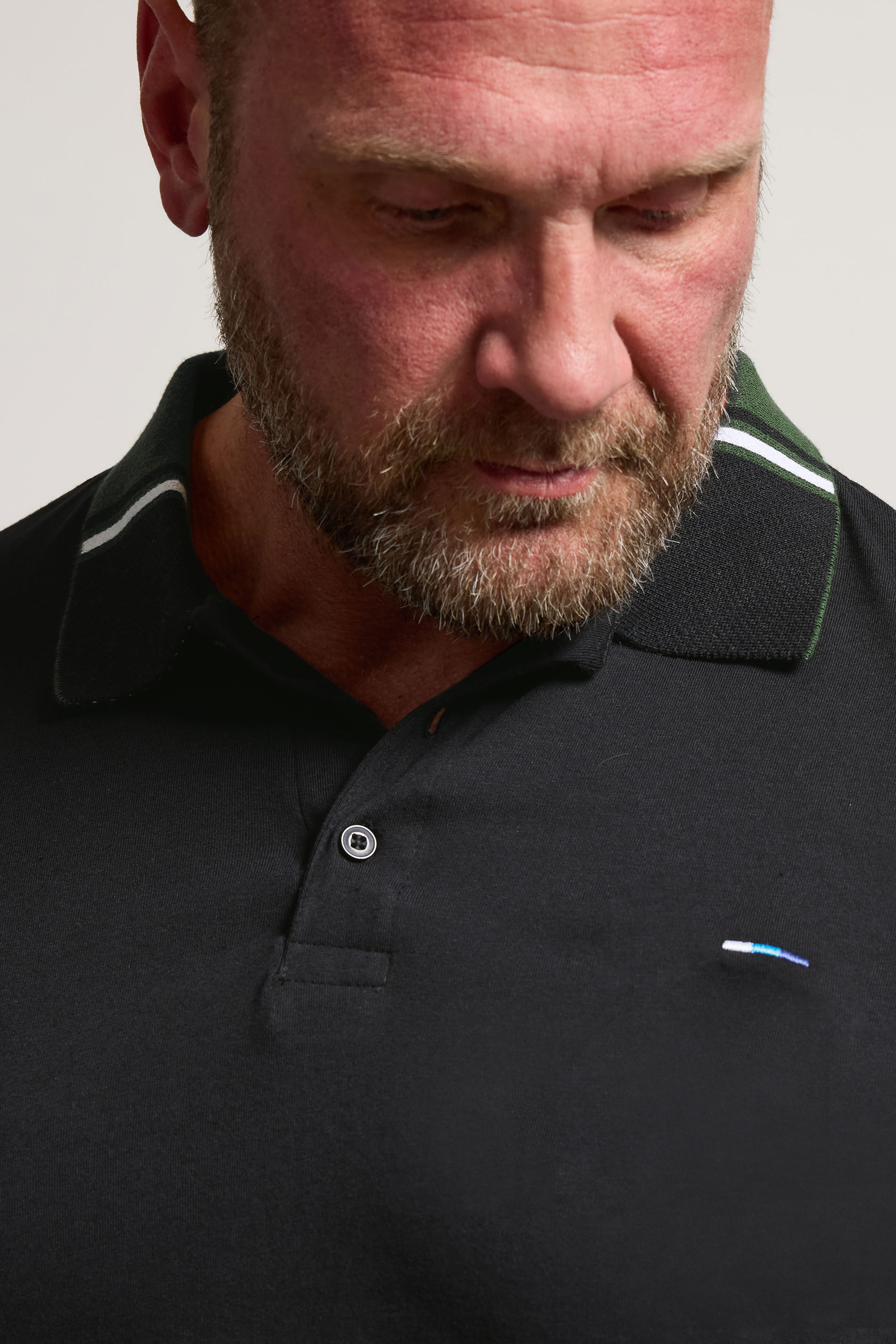 BadRhino Big & Tall Black Jacquard Polo Shirt | BadRhino 4