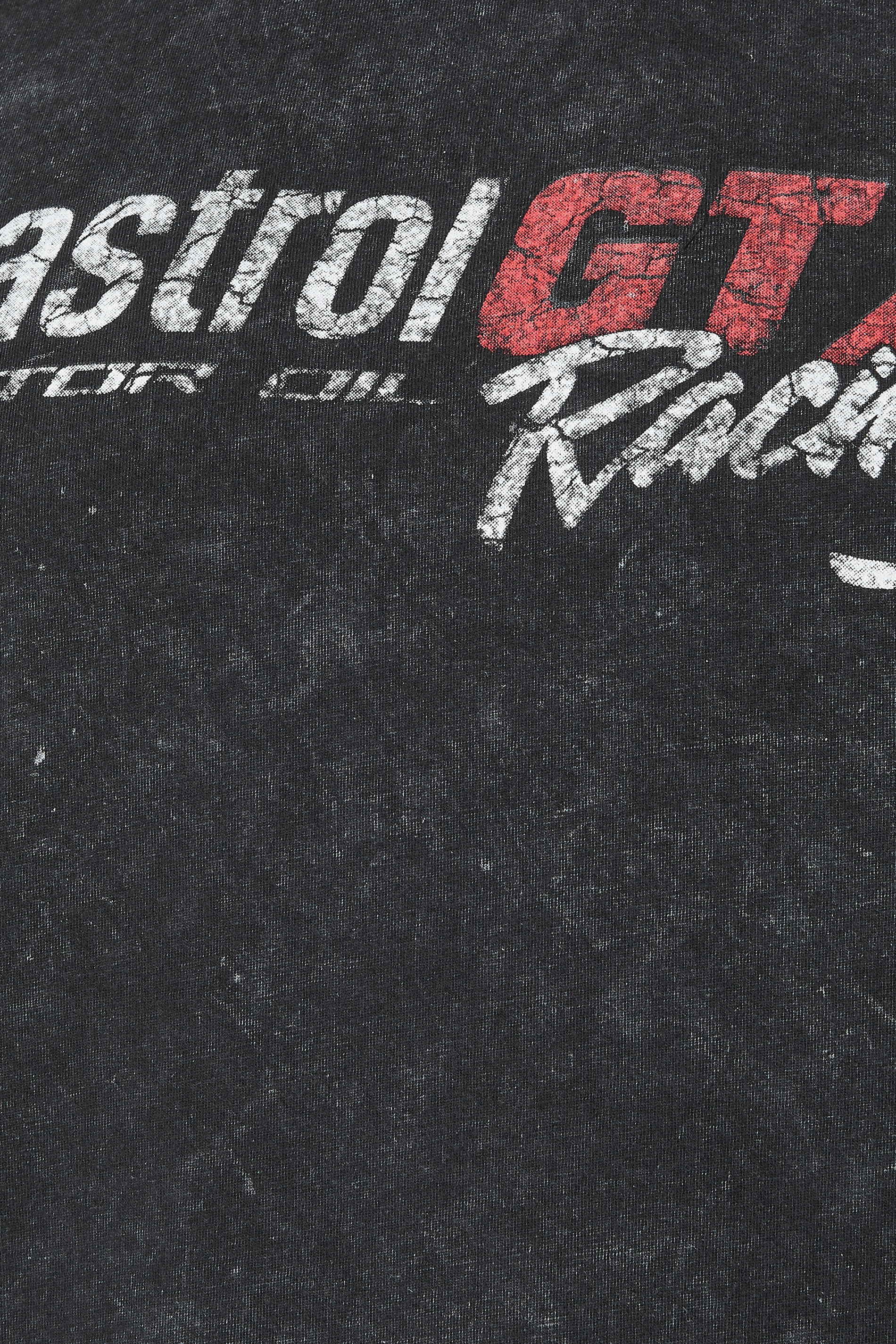 BadRhino Big & Tall Black Acid Wash 'Castrol' Graphic T-Shirt | BadRhino 3