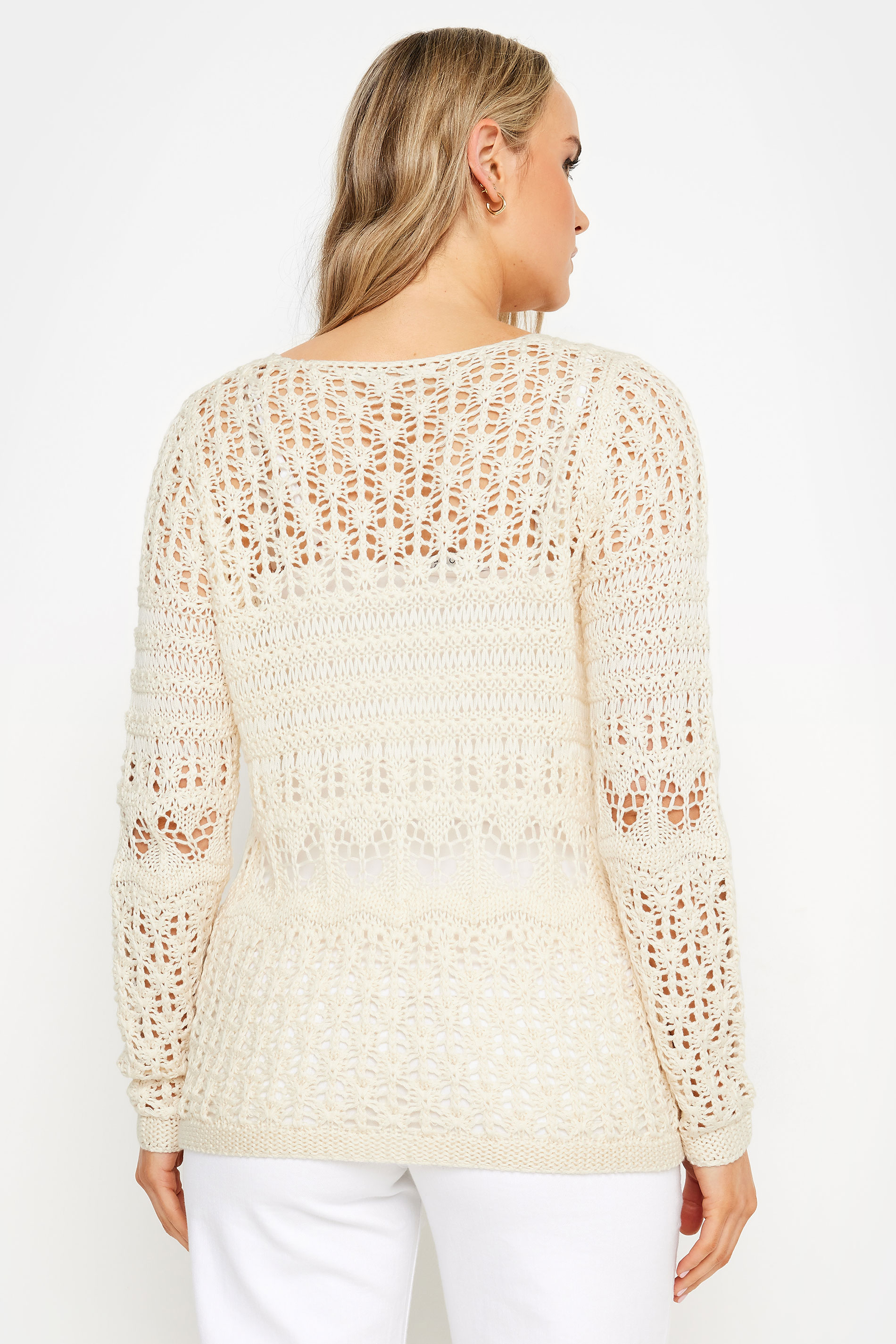 LTS Tall Women's Ivory White Crochet Jumper | Long Tall Sally  3