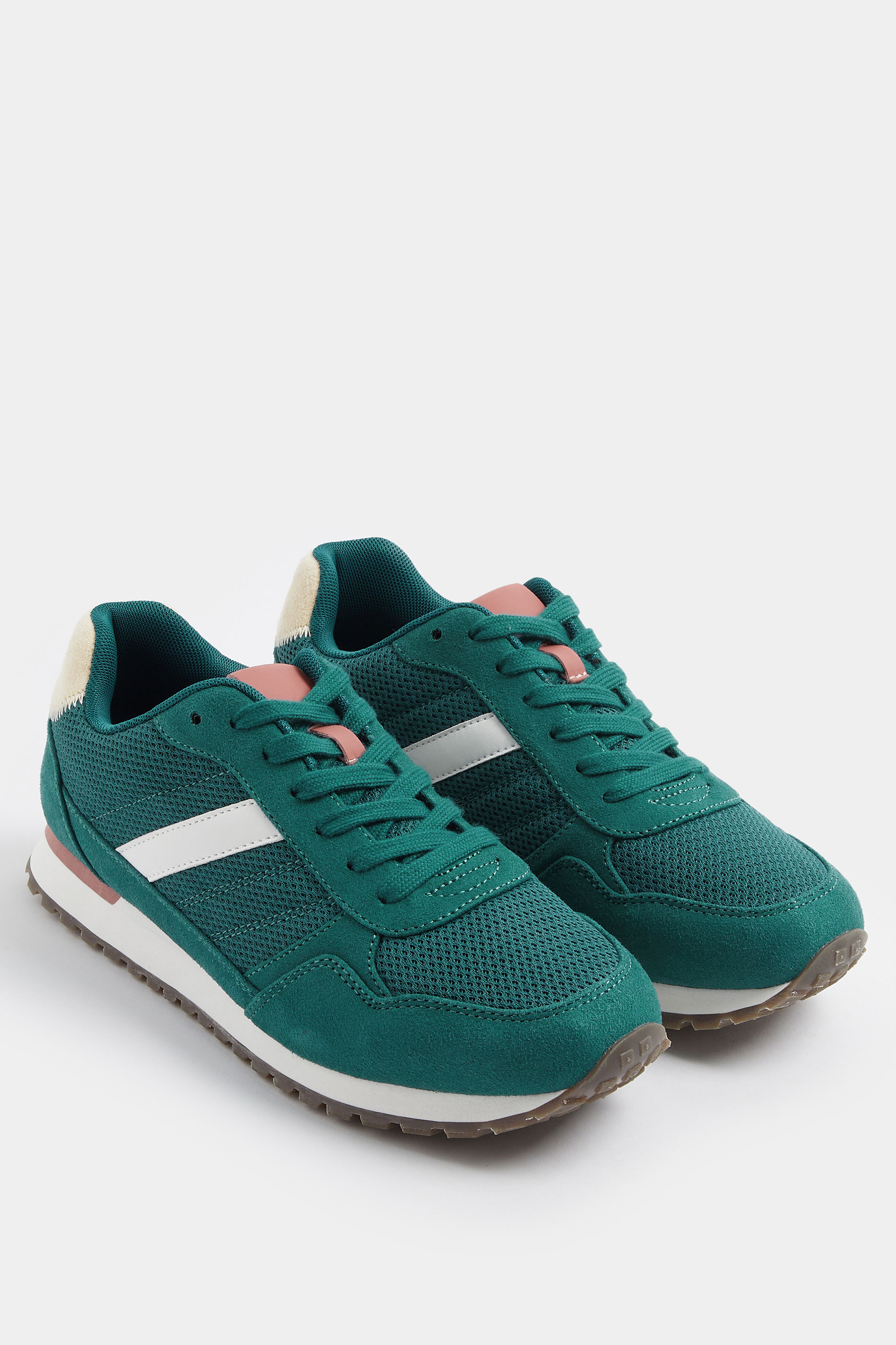 Teal Green Colourblock Trainers In Extra Wide EEE Fit | Yours Clothing 1
