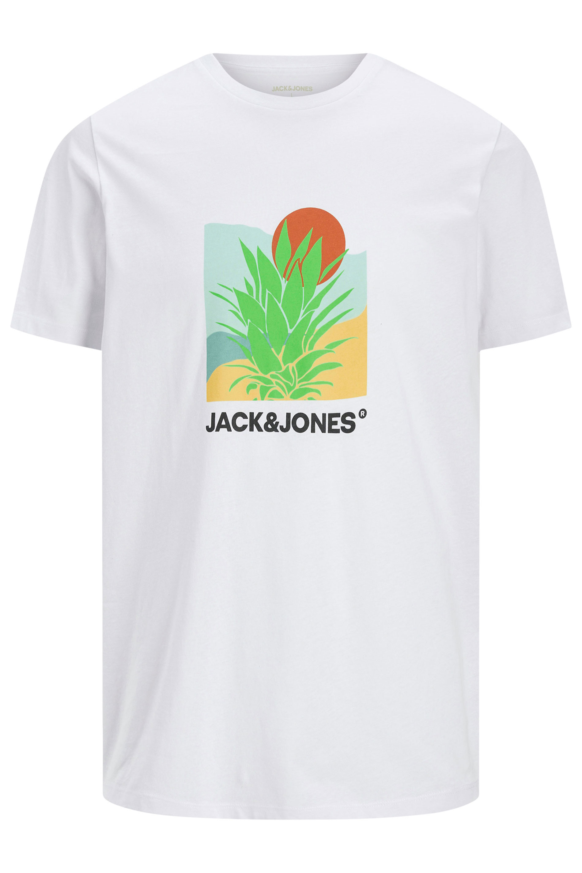 JACK & JONES Big & Tall White Barbados Graphic T-Shirt | BadRhino 3
