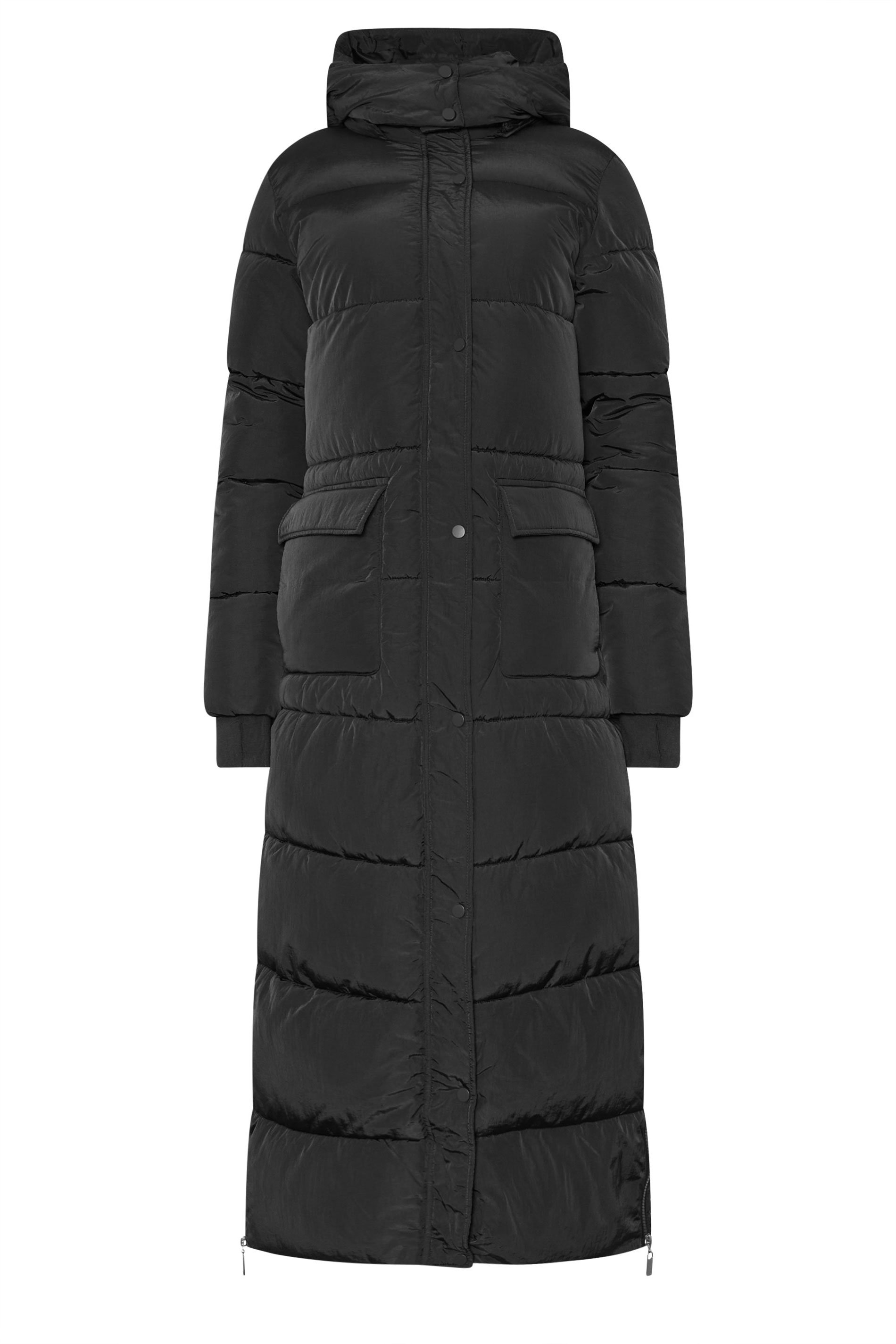 LTS Tall Black Padded Longline Maxi Coat | Long Tall Sally 5