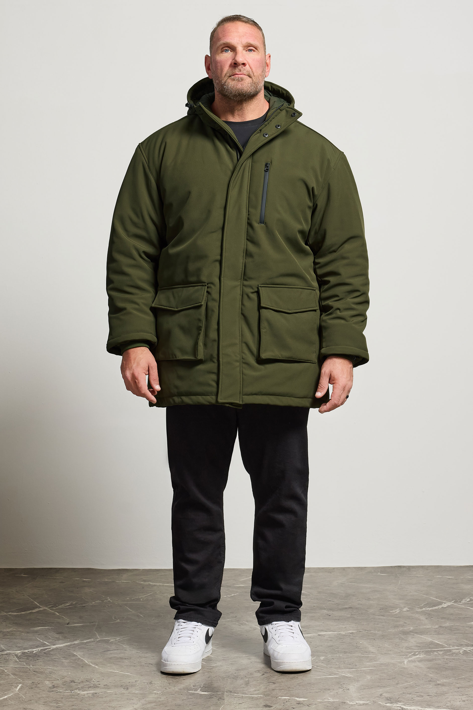 KAM Big & Tall Khaki Green Softshell Jacket | BadRhino 2