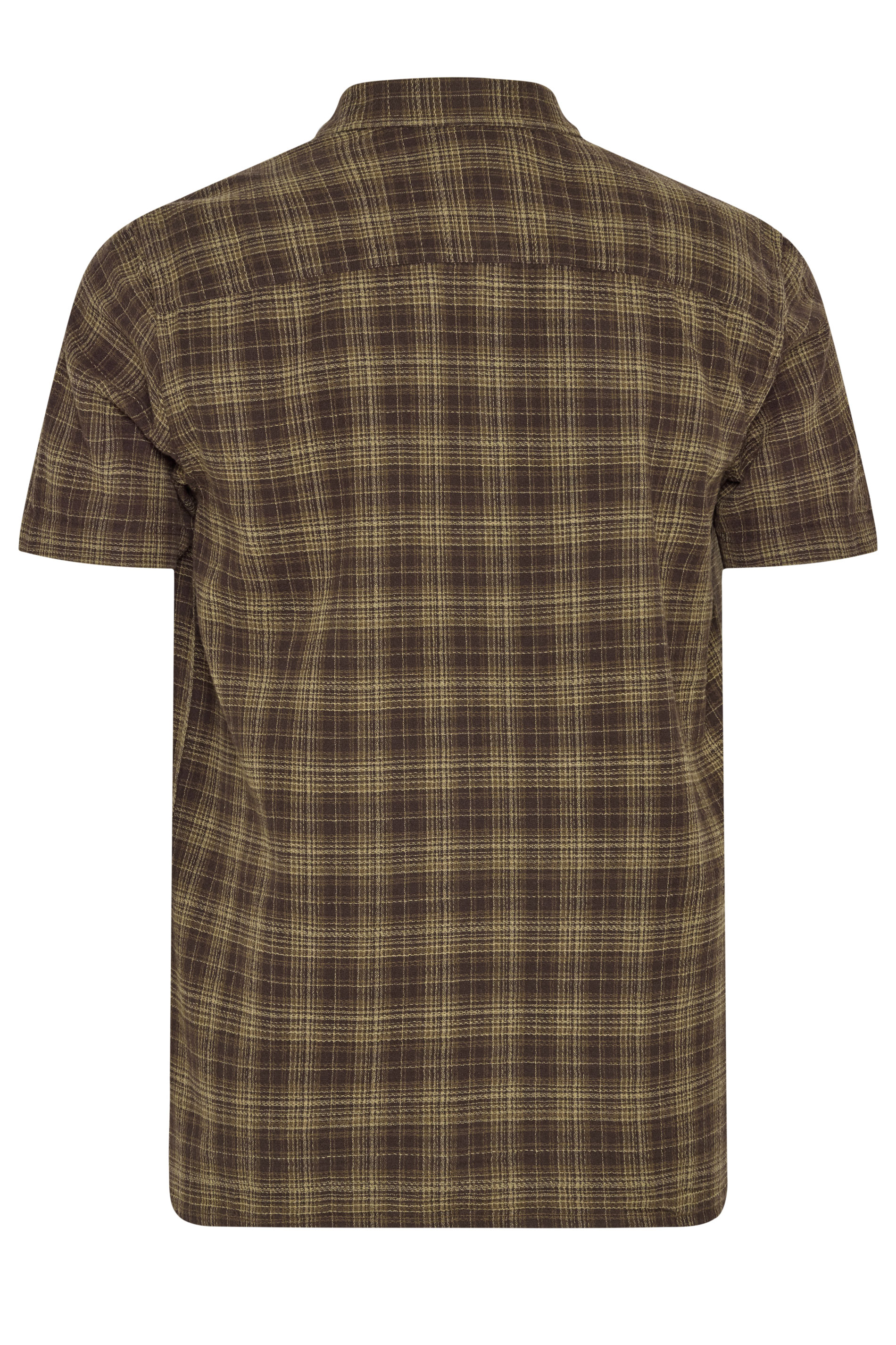 BadRhino Big & Tall Brown Check Stripe Short Sleeve Shirt | BadRhino 6