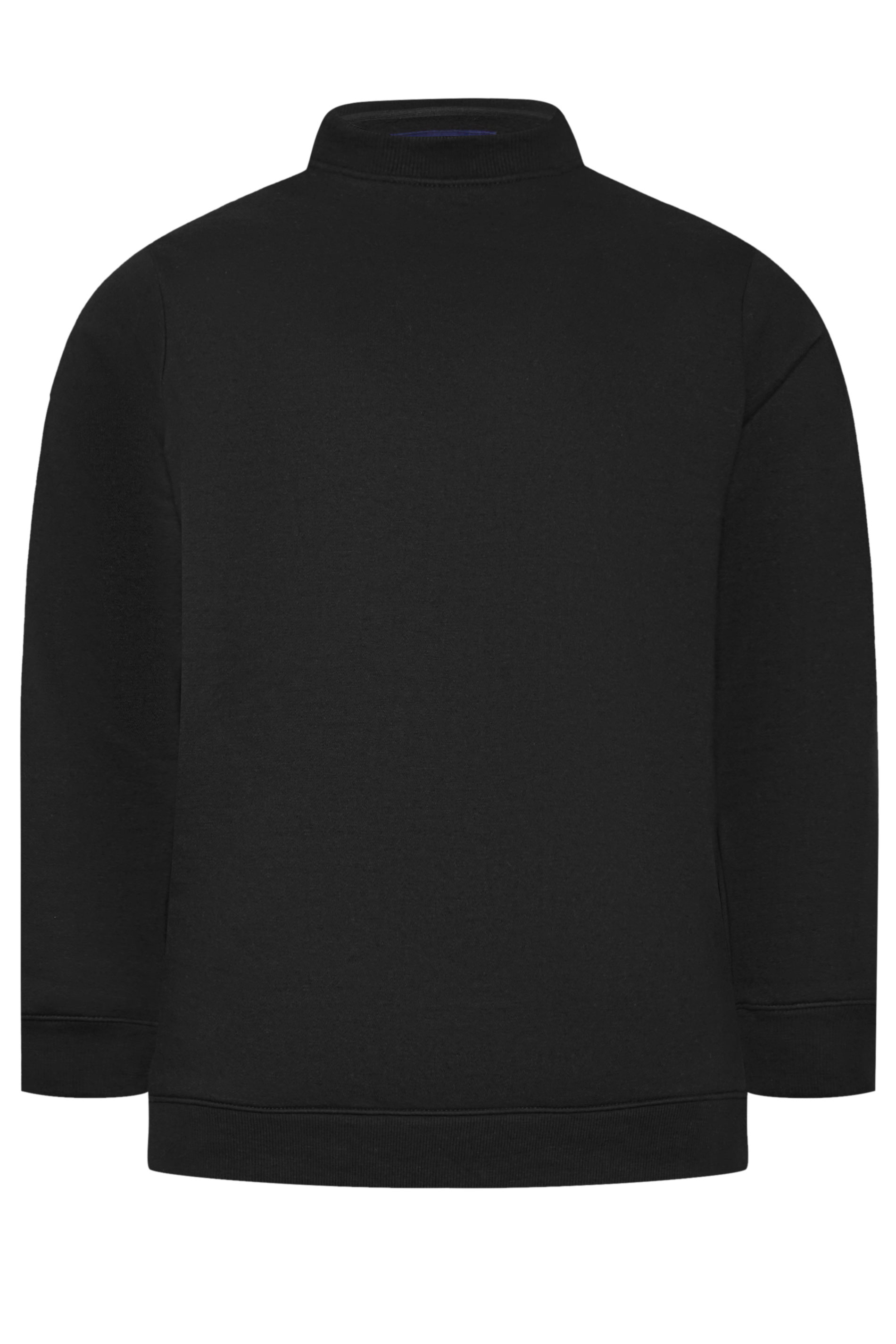 BadRhino Big & Tall Black Premium Crew Neck Sweatshirt | BadRhino 4