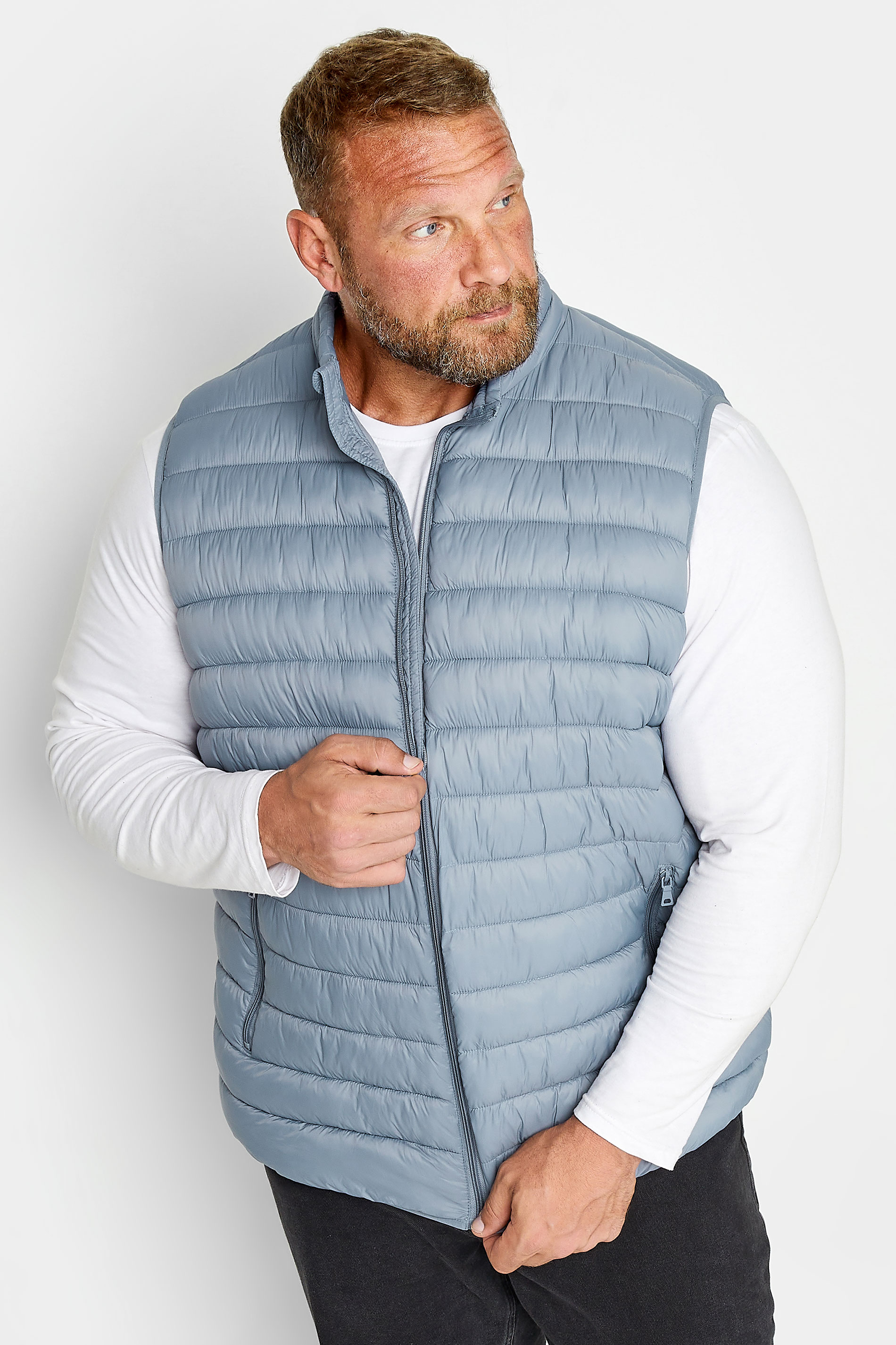 BadRhino Big & Tall Light Blue Puffer Gilet | BadRhino 2