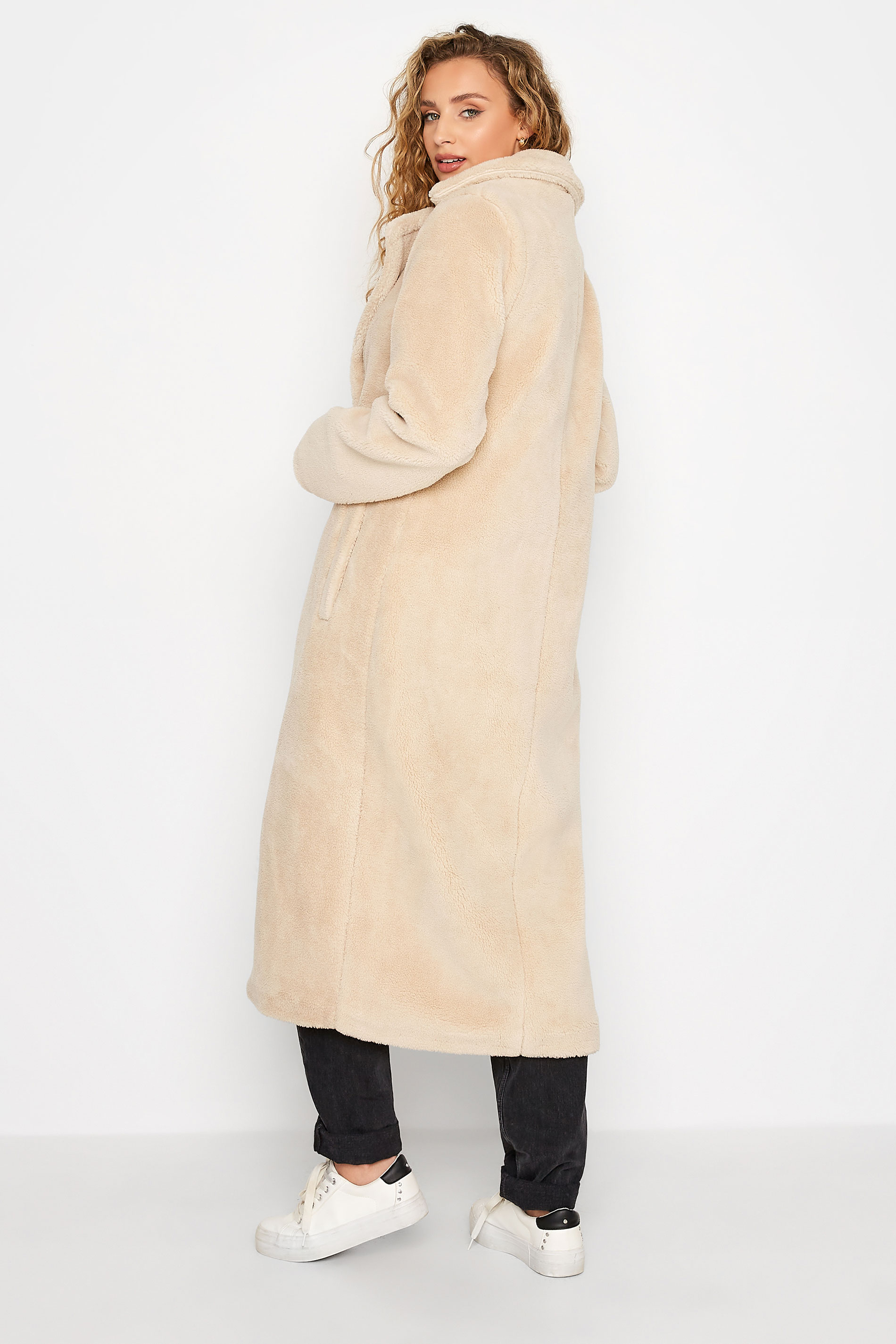 Tall Women's LTS Cream Teddy Maxi Coat | Long Tall Sally 3