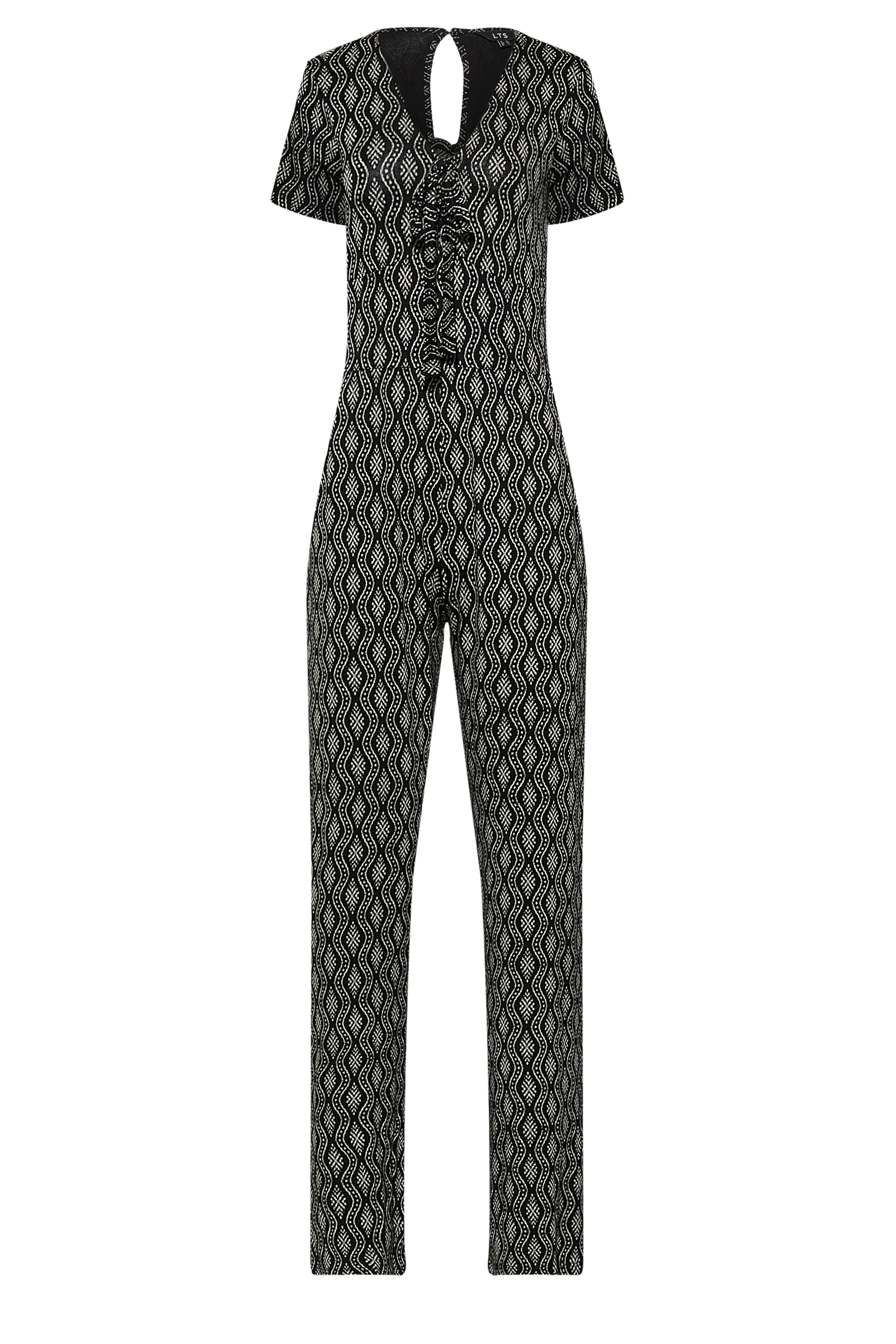 LTS Tall Women's Black Geometric Print Jumpsuit | Long Tall Sally 6