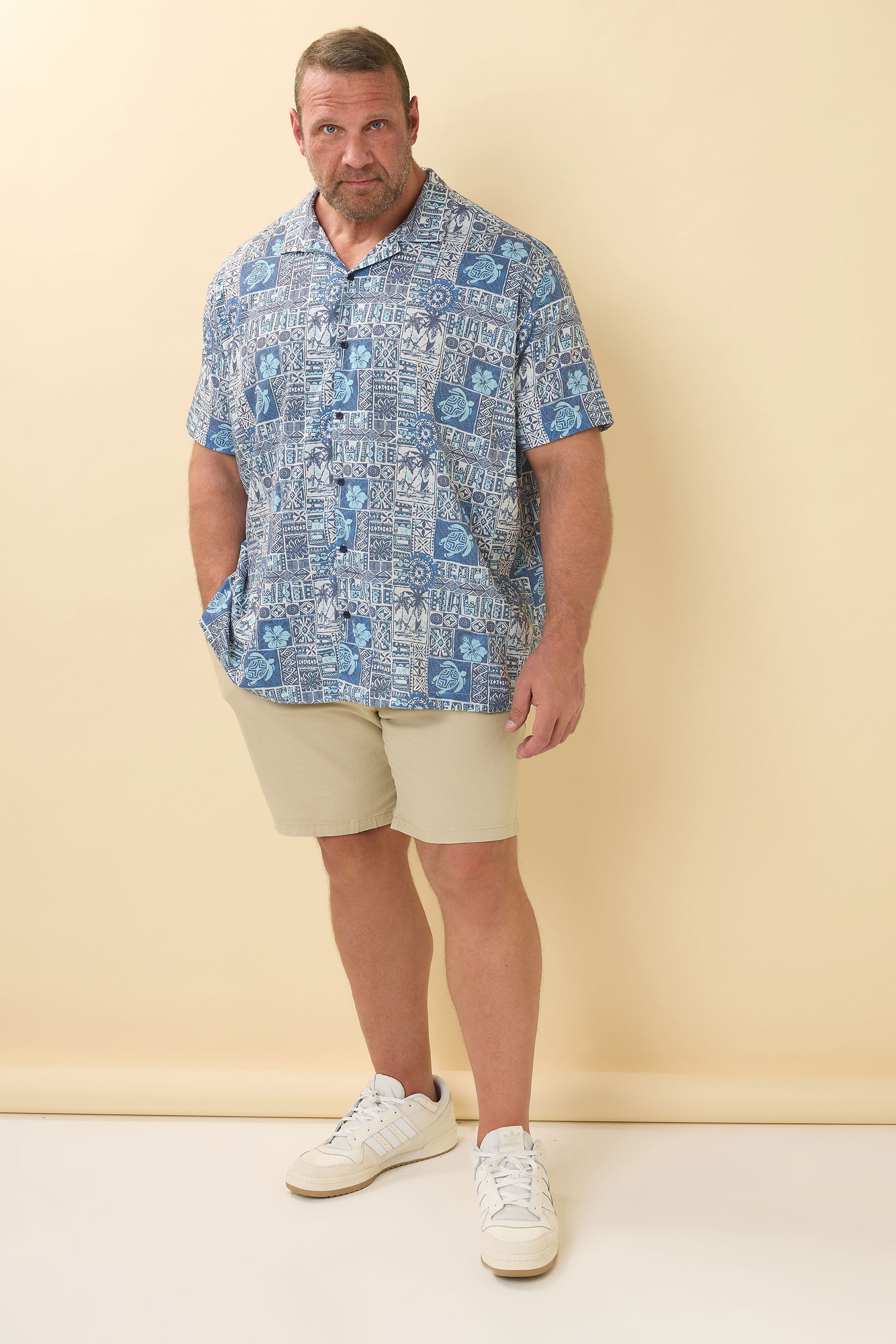 BadRhino Big & Tall Navy Blue Turtle Print Seersucker Shirt | BadRhino 3