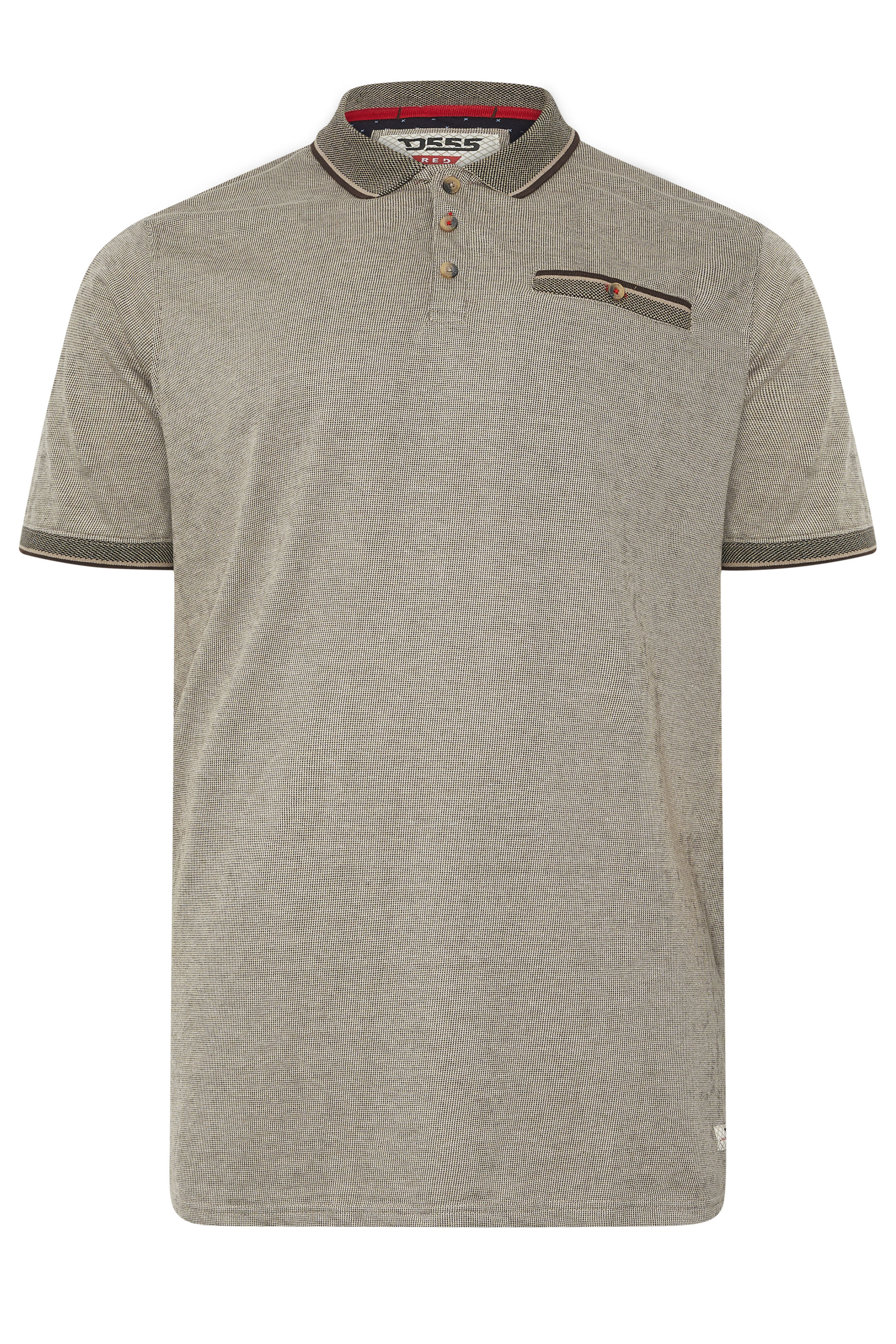 D555 Big & Tall Stone Brown Jacquard Polo Shirt | BadRhino 3